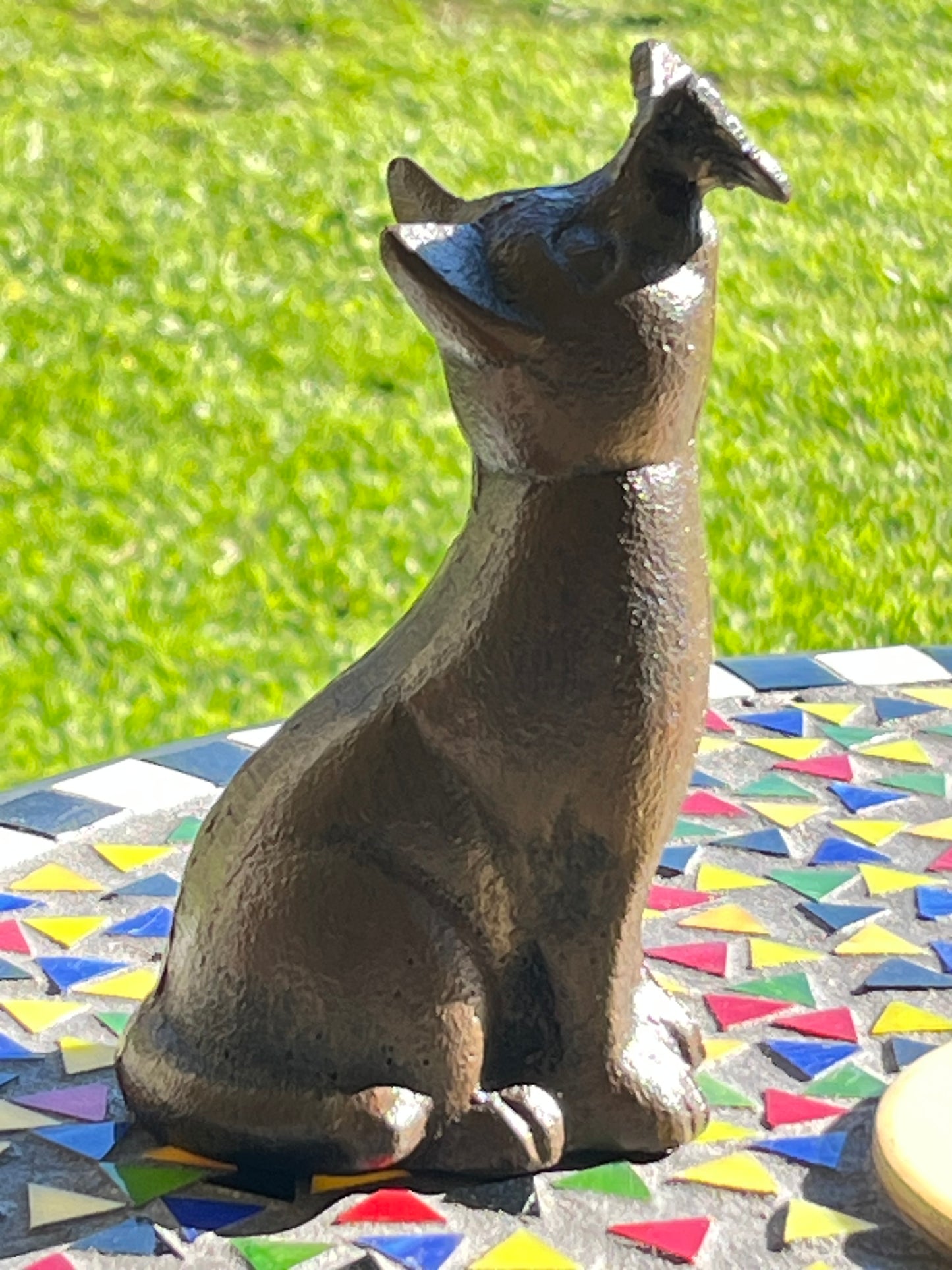 Cast Iron Cat With Butterfly On Nose