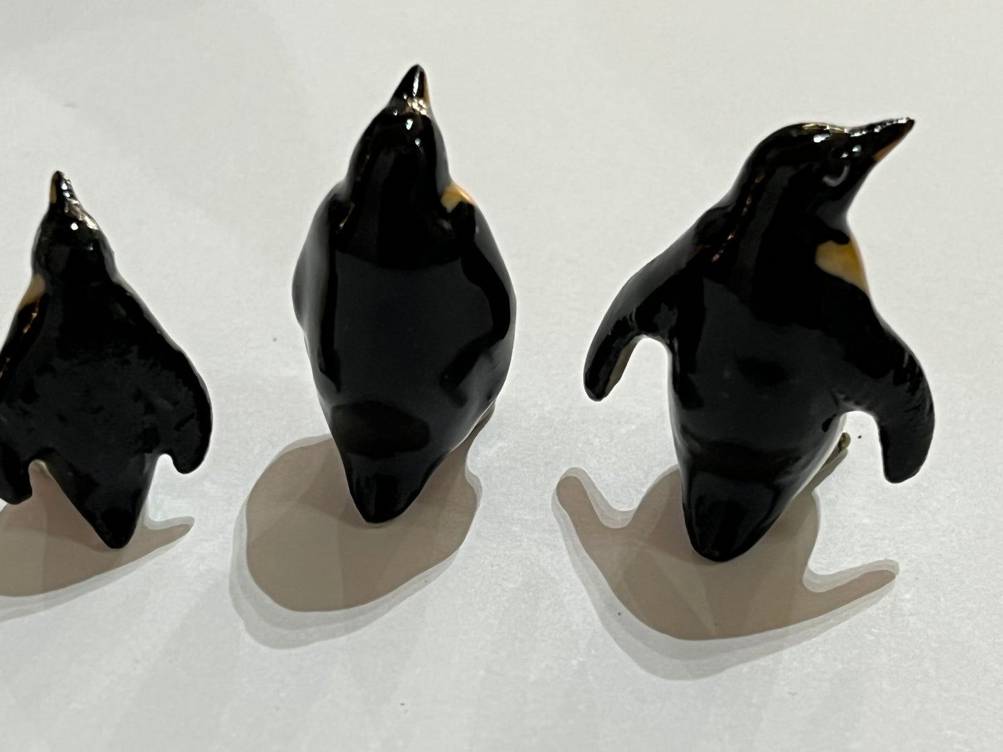 Miniature Porcelain Penguin Family Bird Figurines Mini (3Pcs)