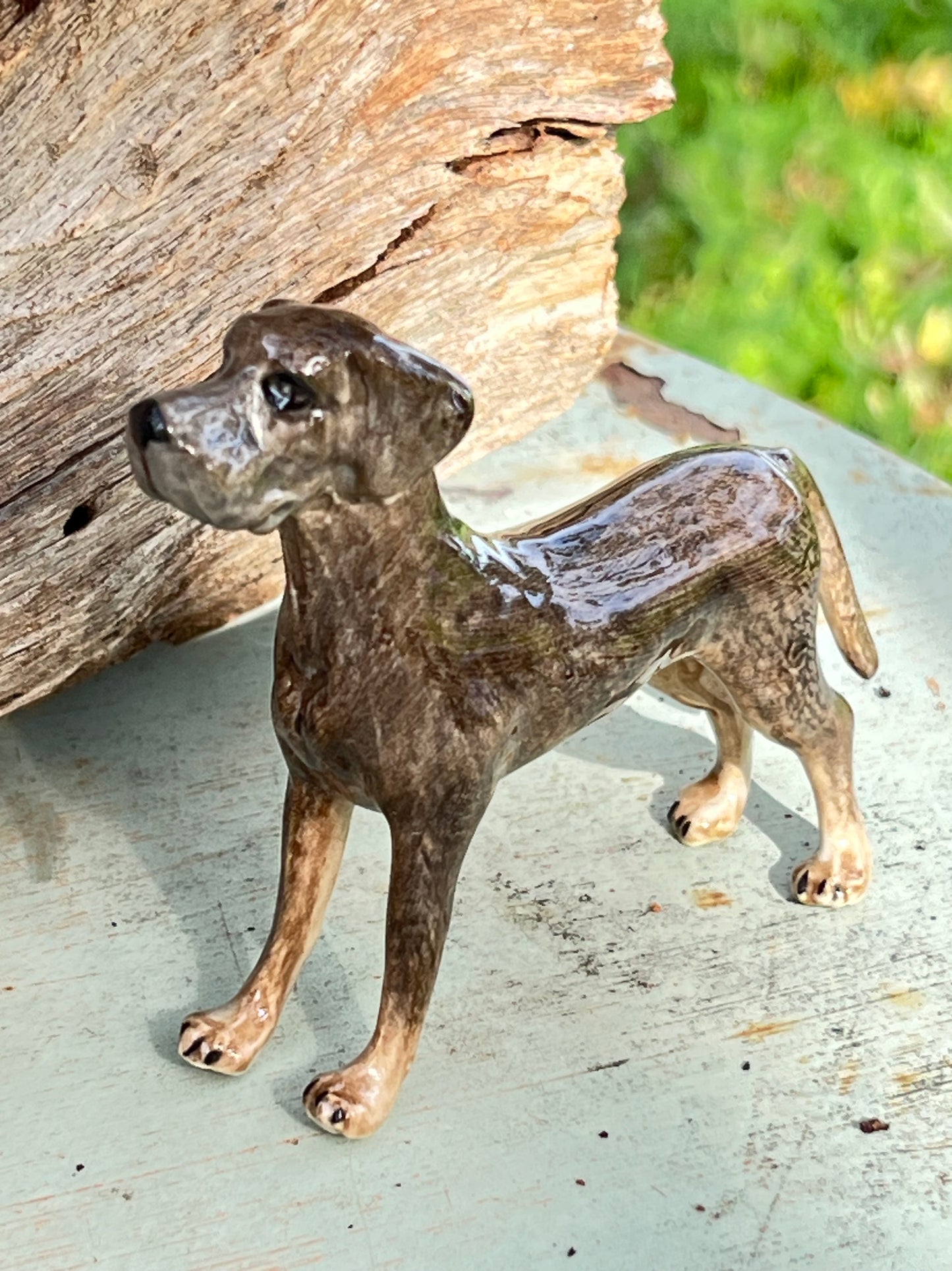 Miniature Porcelain Great Dane Dog Figurine Canis lupus familiaris