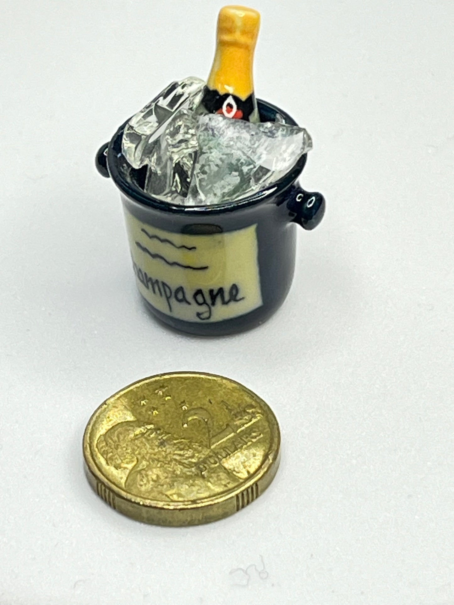 Miniature Porcelain Champagne Bucket with Ice