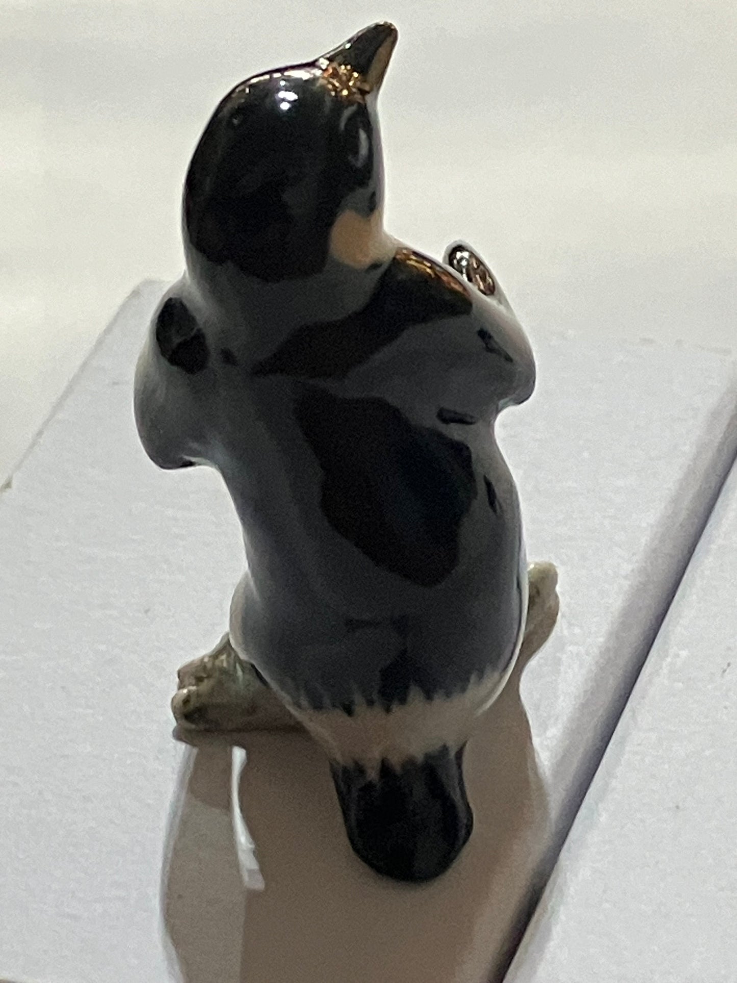 Miniature Porcelain Penguin Playing Piano