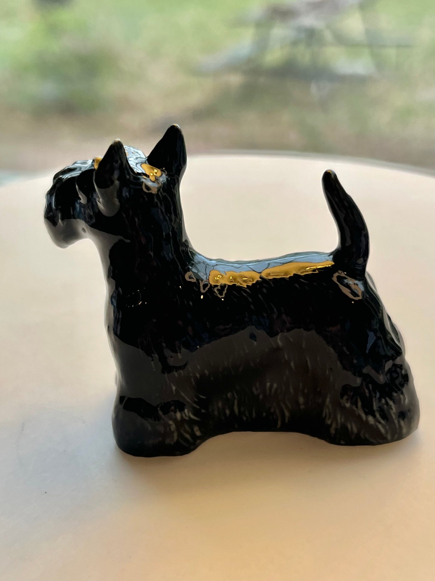 Miniature Porcelain Black Scottish Terrier Scottie