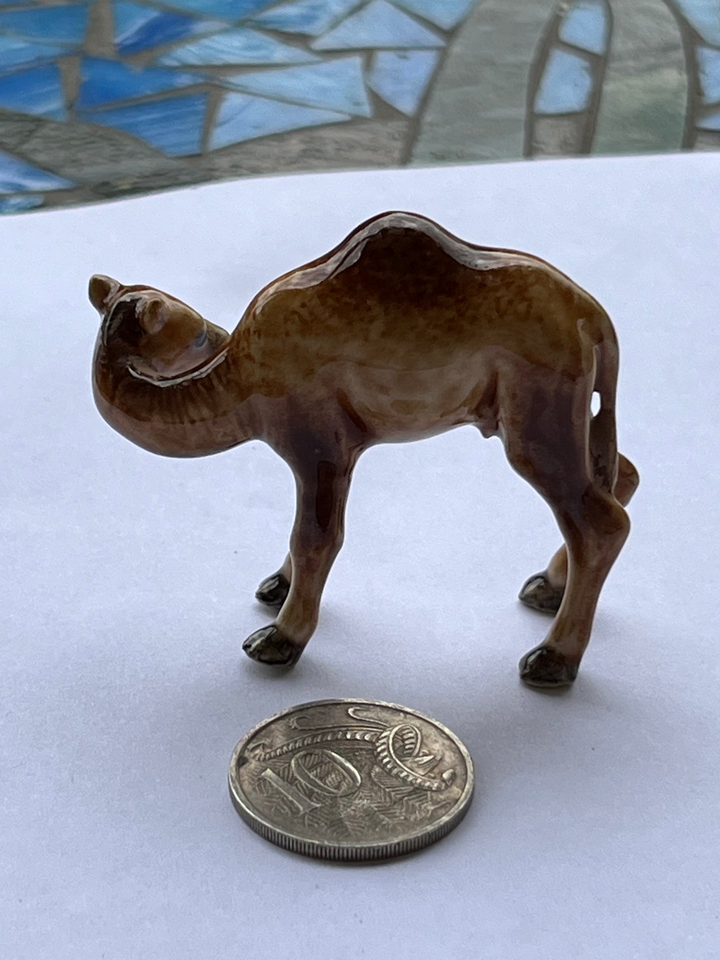 Miniature Porcelain Camel Figurine