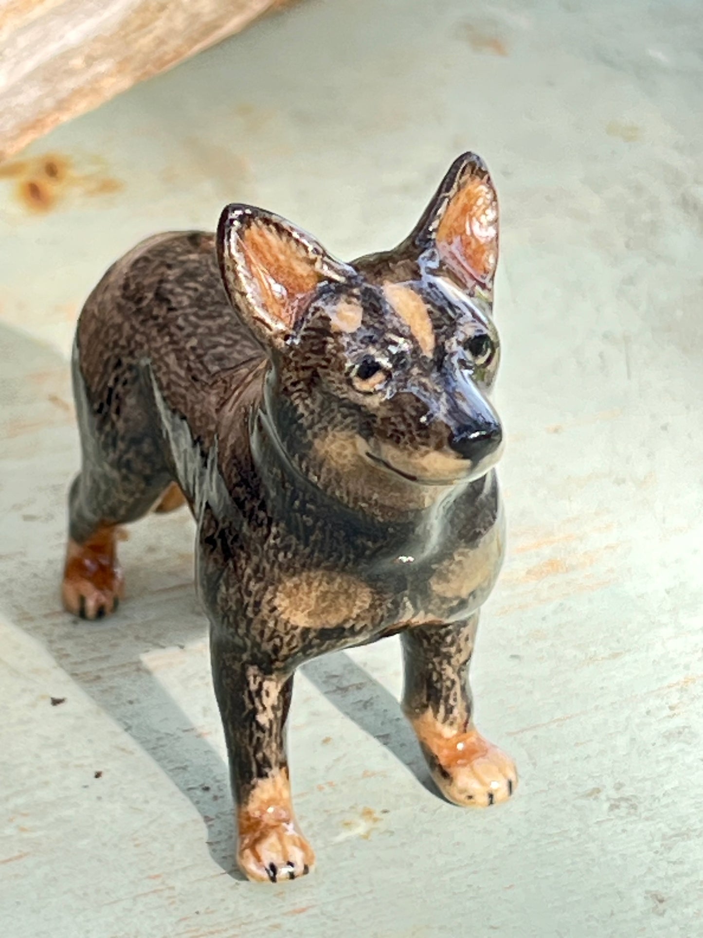 Miniature Porcelain Australian Cattle Dog Standing Figurine