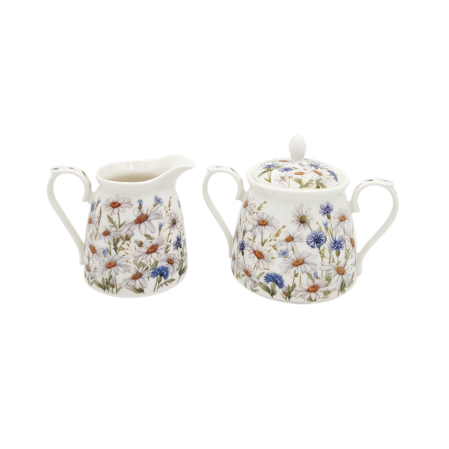 Daisy Design Sugar and Creamer Set Fine Bone China