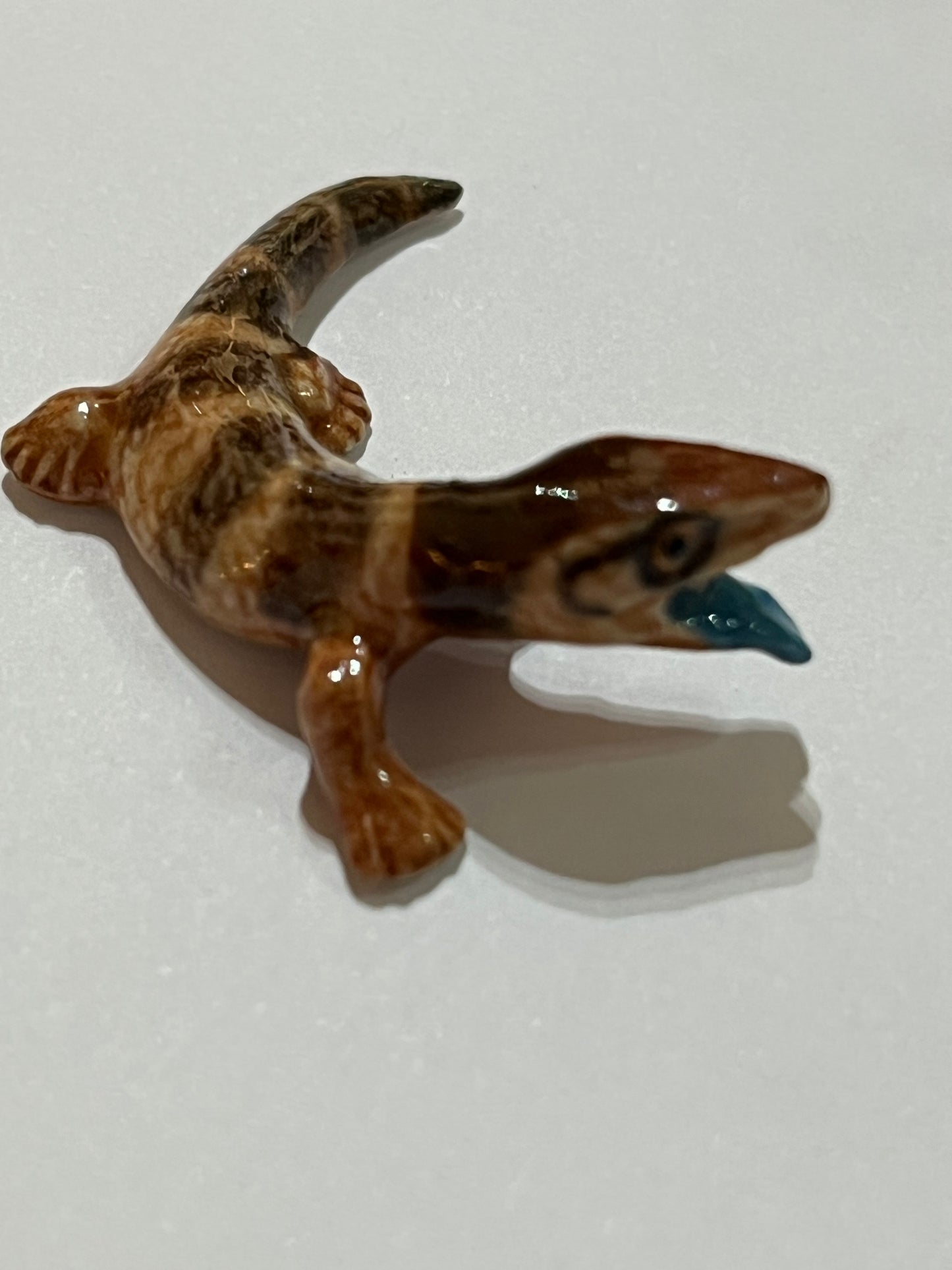 Miniature Blue Tonque Lizard Figurine Small