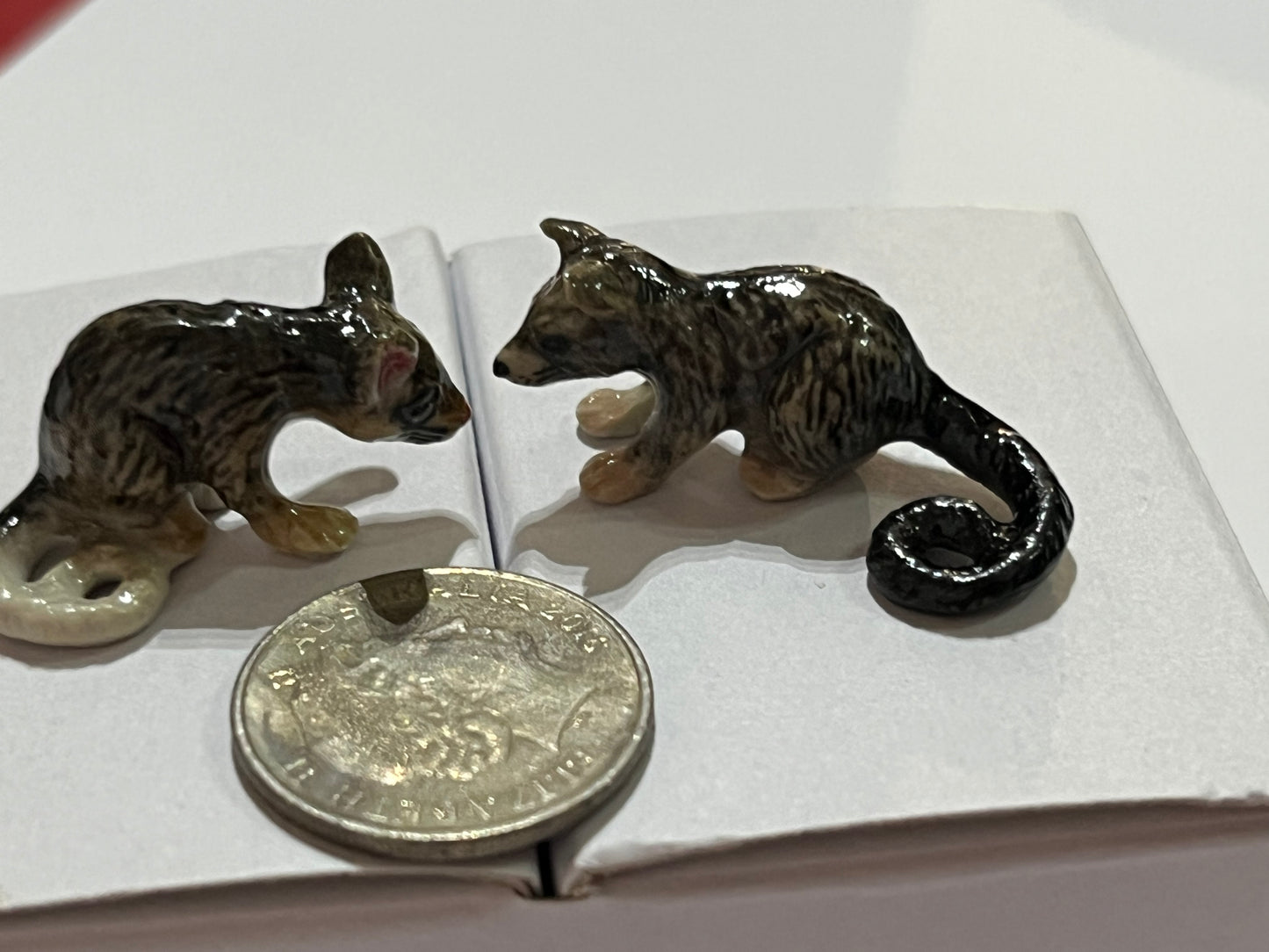 Miniature Porcelain Ring Tail Possums (2pcs) Mini