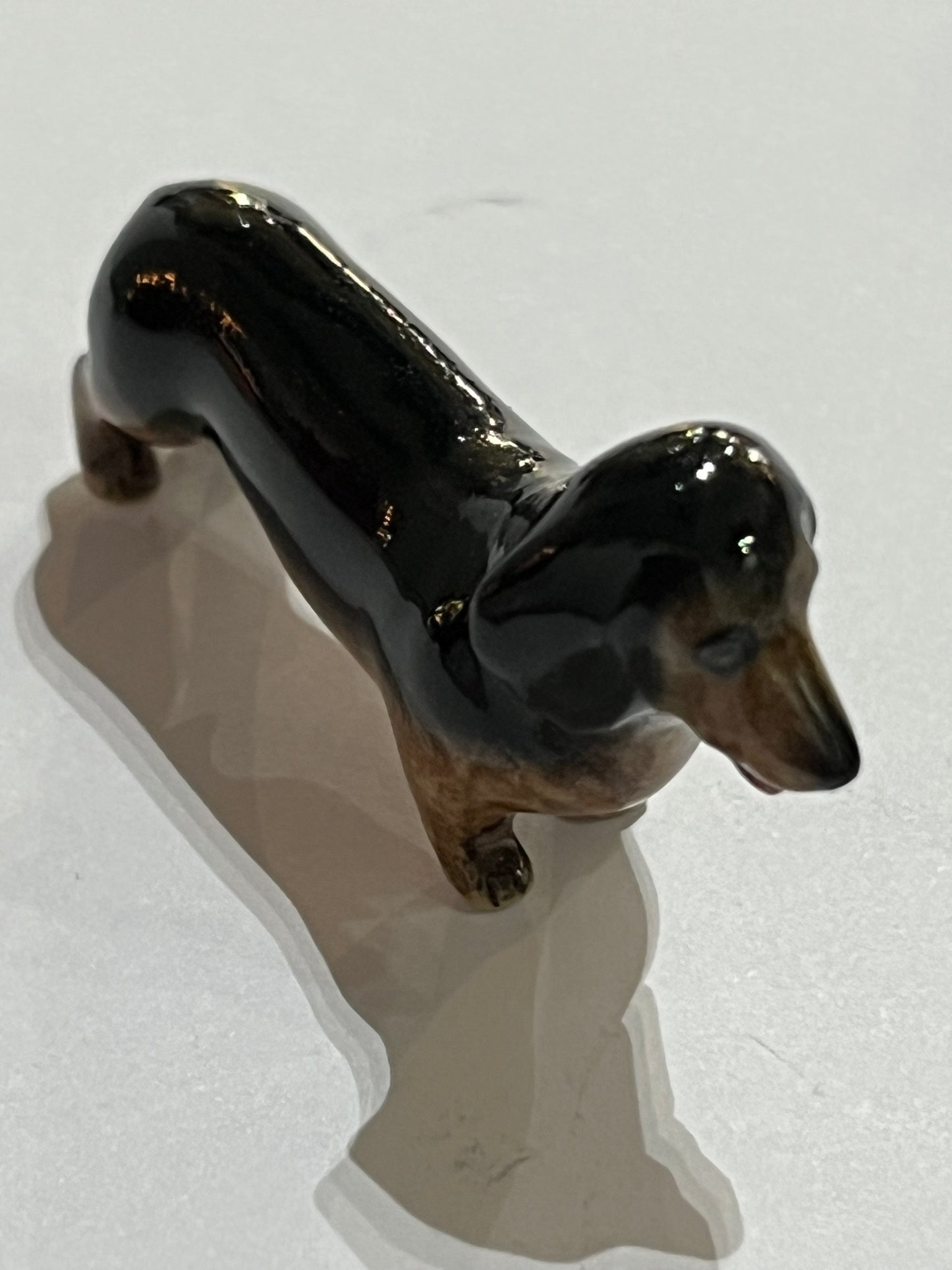 Miniature Porcelain Dog Figurine Dachshund Standing