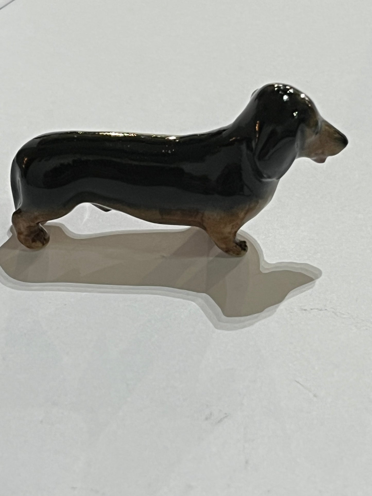 Miniature Porcelain Dog Figurine Dachshund Standing
