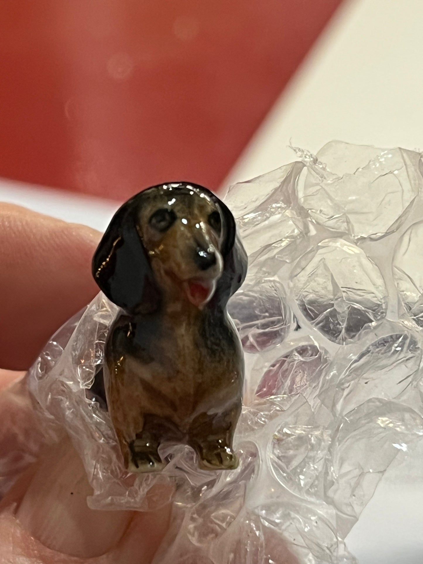 Miniature Porcelain Dog Figurine Dachshund Standing
