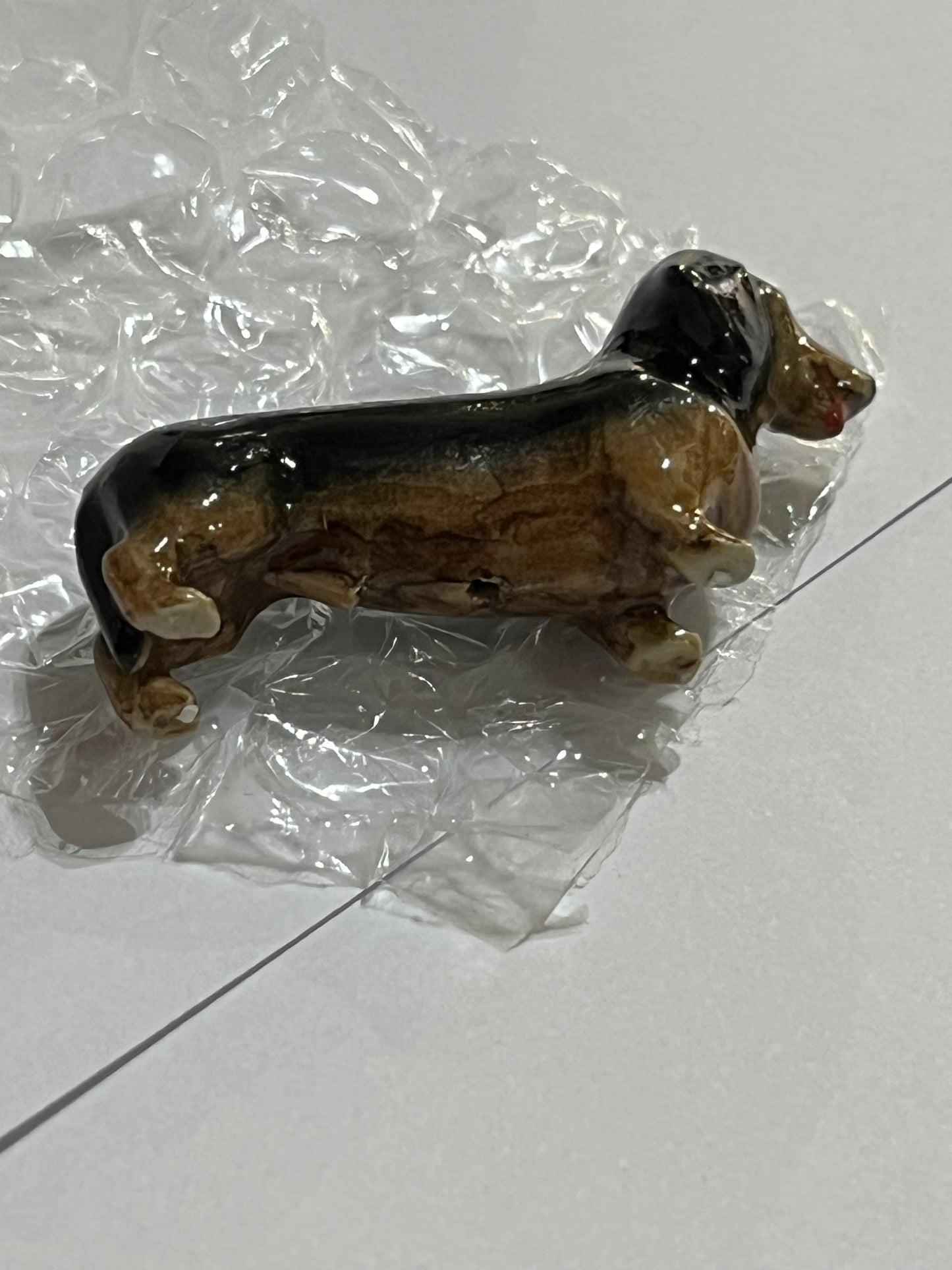 Miniature Porcelain Dog Figurine Dachshund Standing
