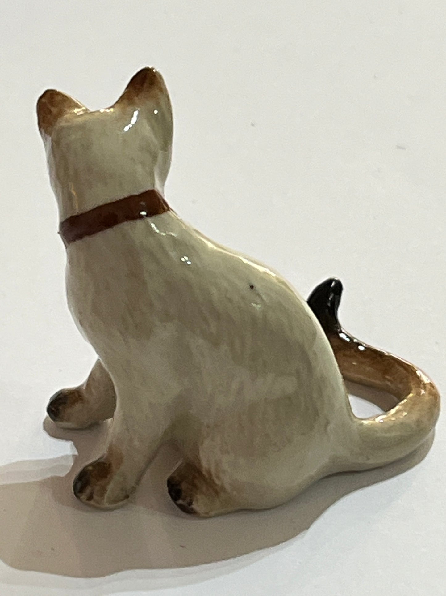 Miniature Porcelain Siamese Cat Sitting