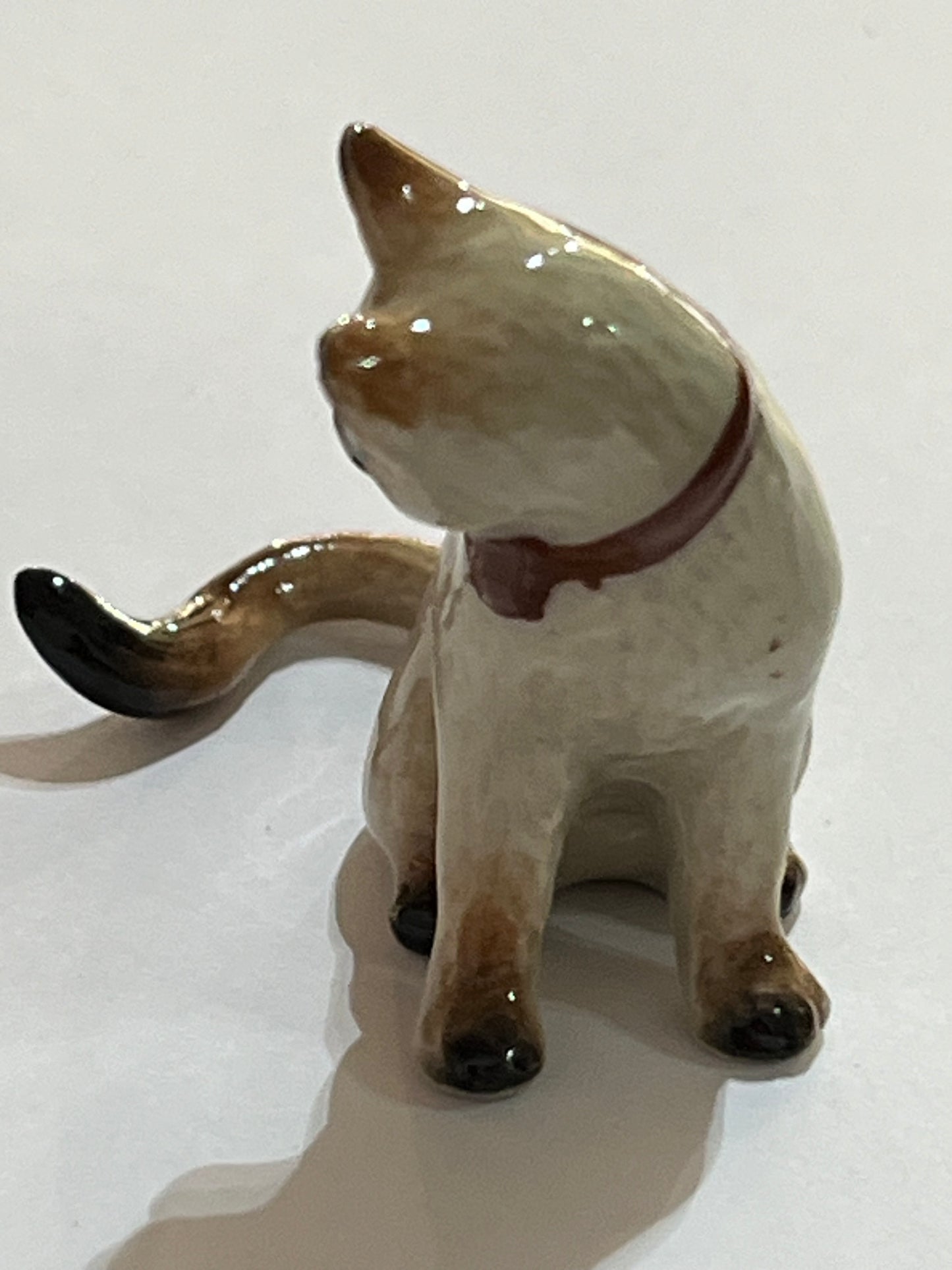 Miniature Porcelain Siamese Cat Sitting