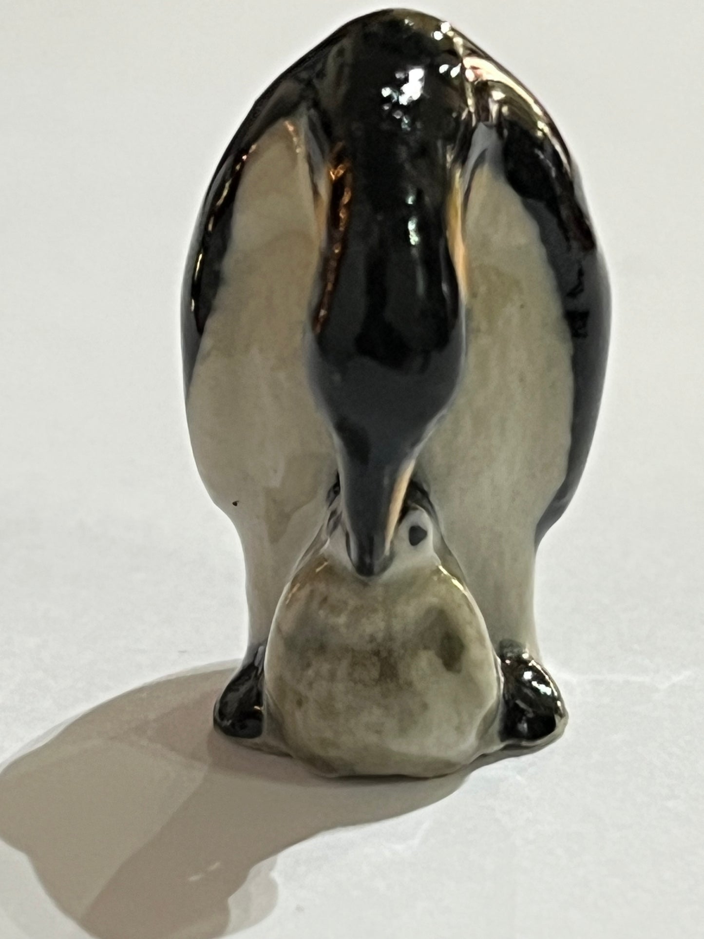 Miniature Porcelain Penguin with Baby