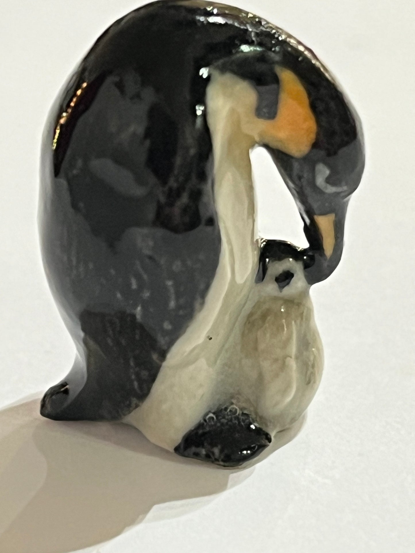 Miniature Porcelain Penguin with Baby