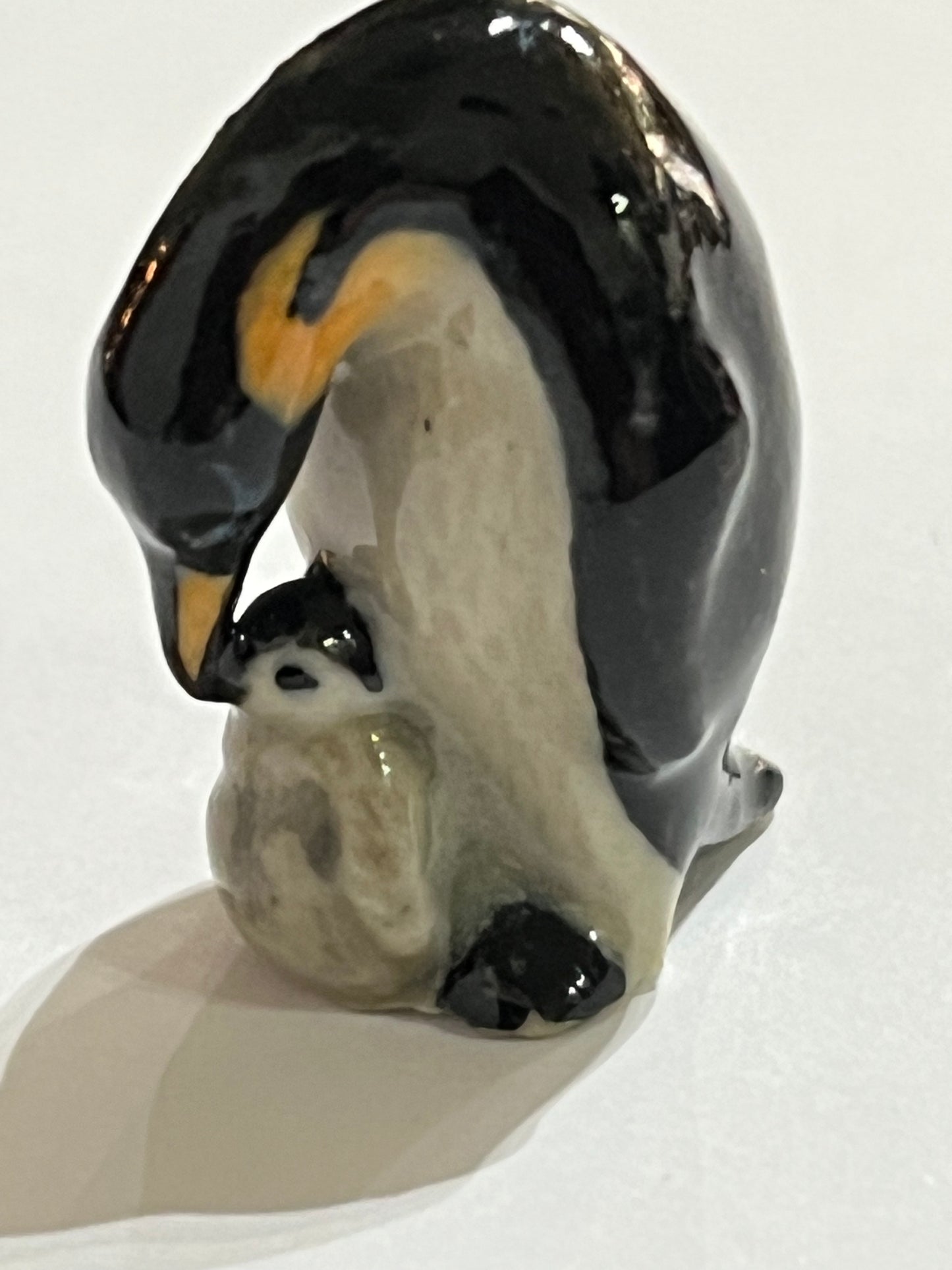 Miniature Porcelain Penguin with Baby