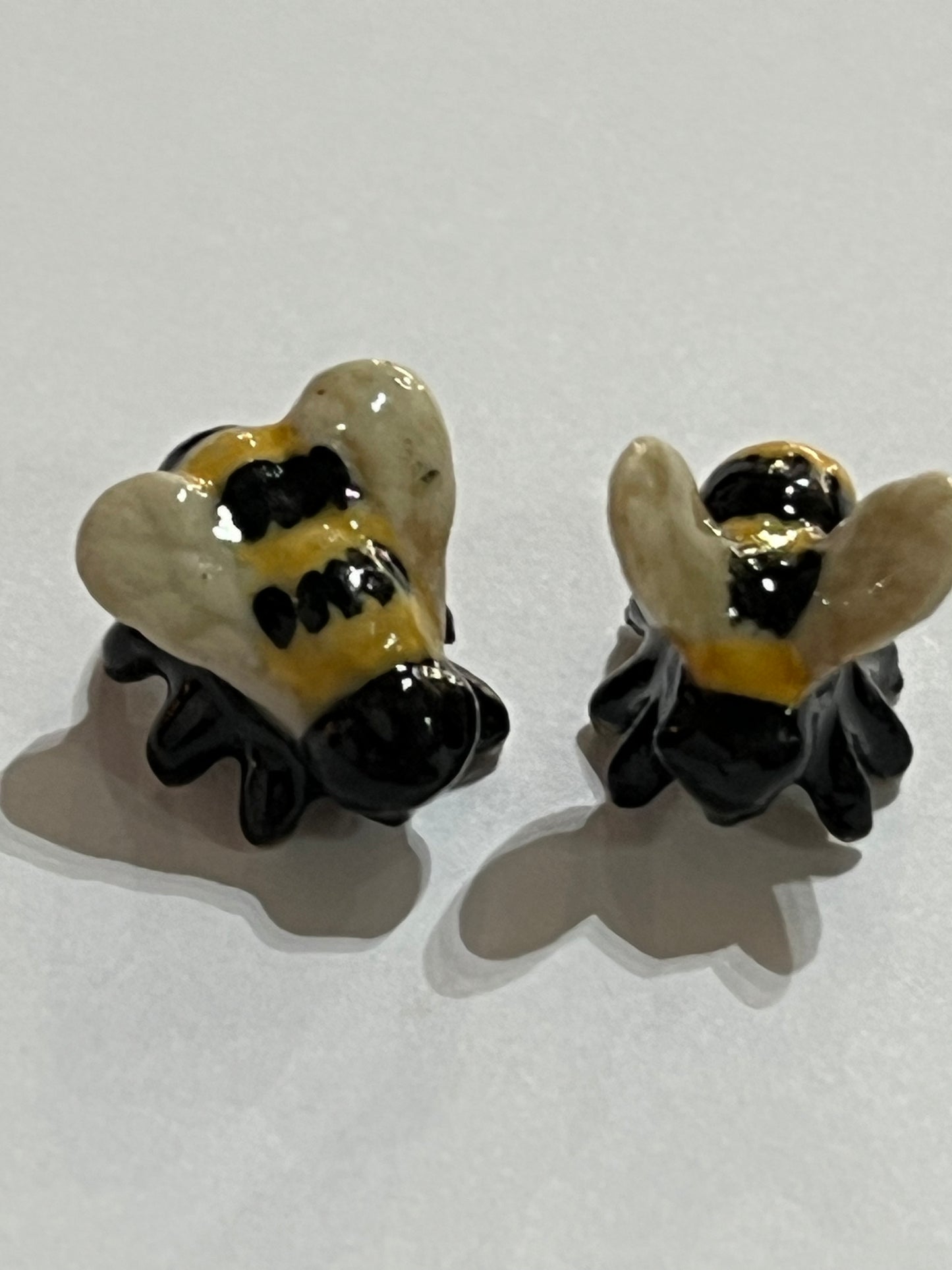 Mini Bees Miniature Porcelain Figurines (2Pcs)