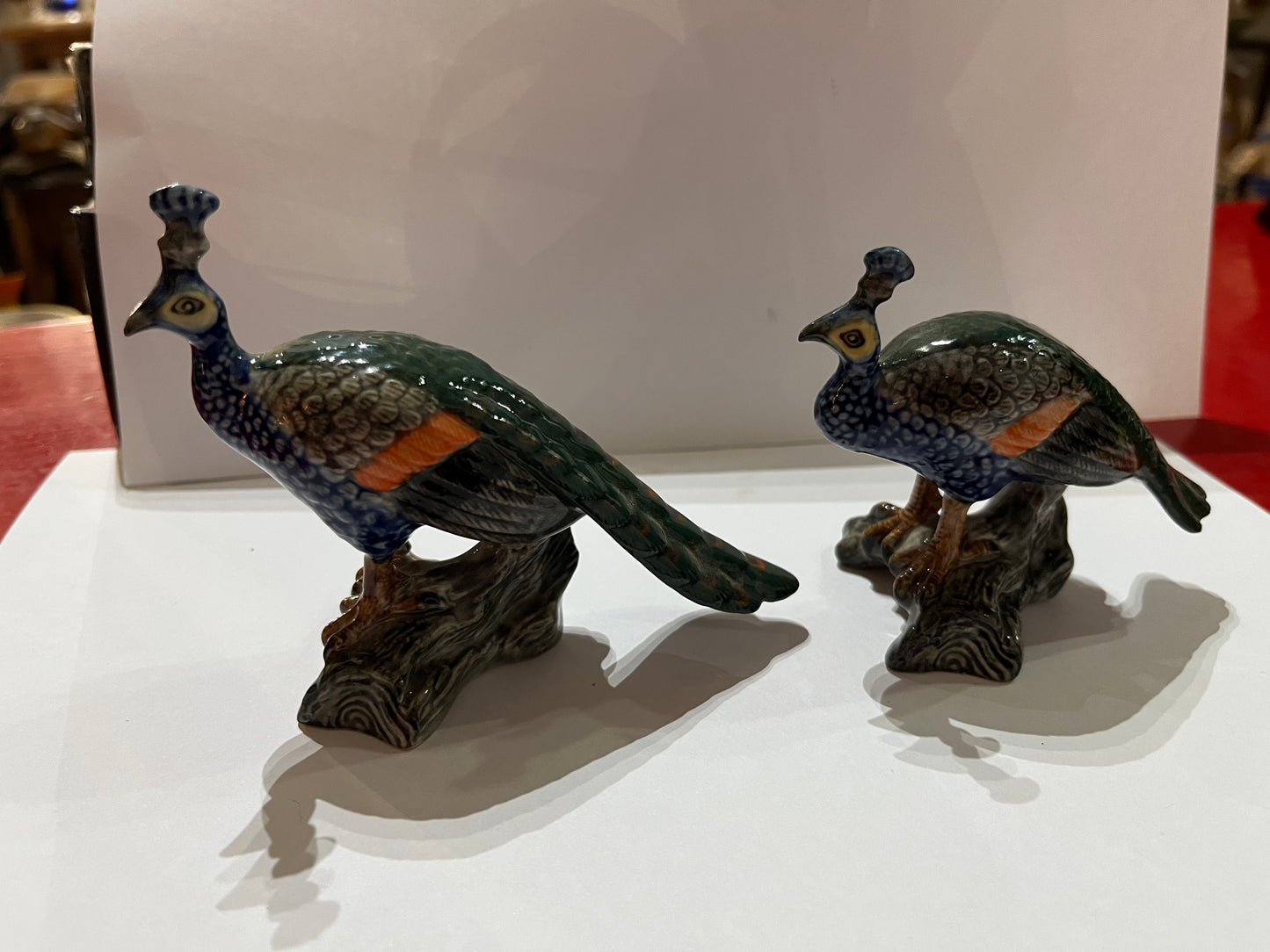 Peacock Porcelain Figurines Set of 2