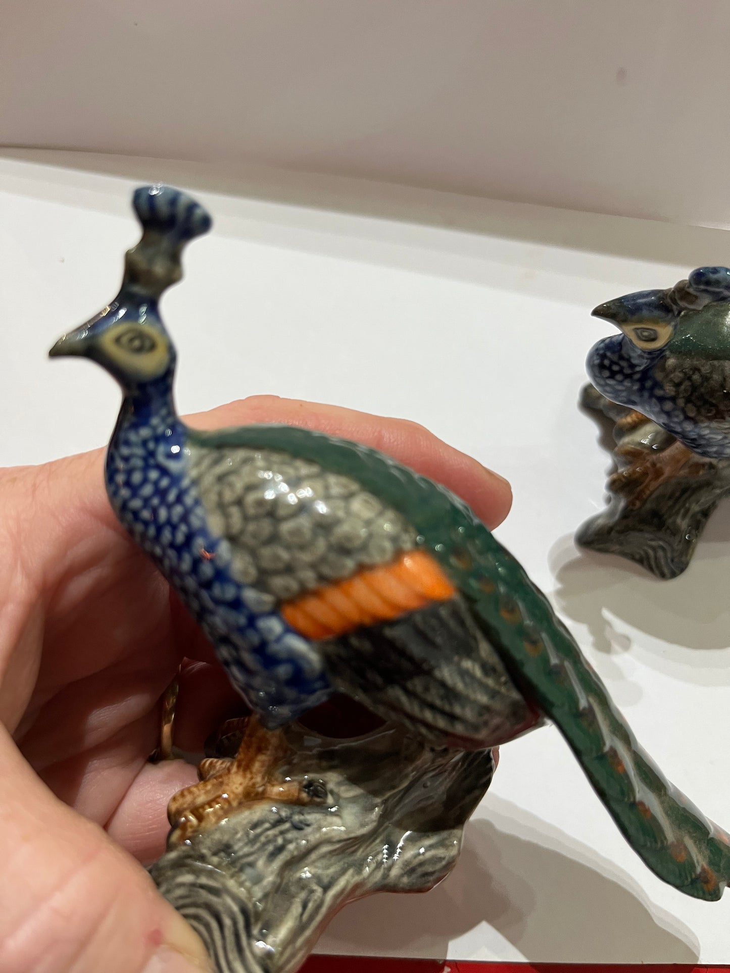 Peacock Porcelain Figurines Set of 2