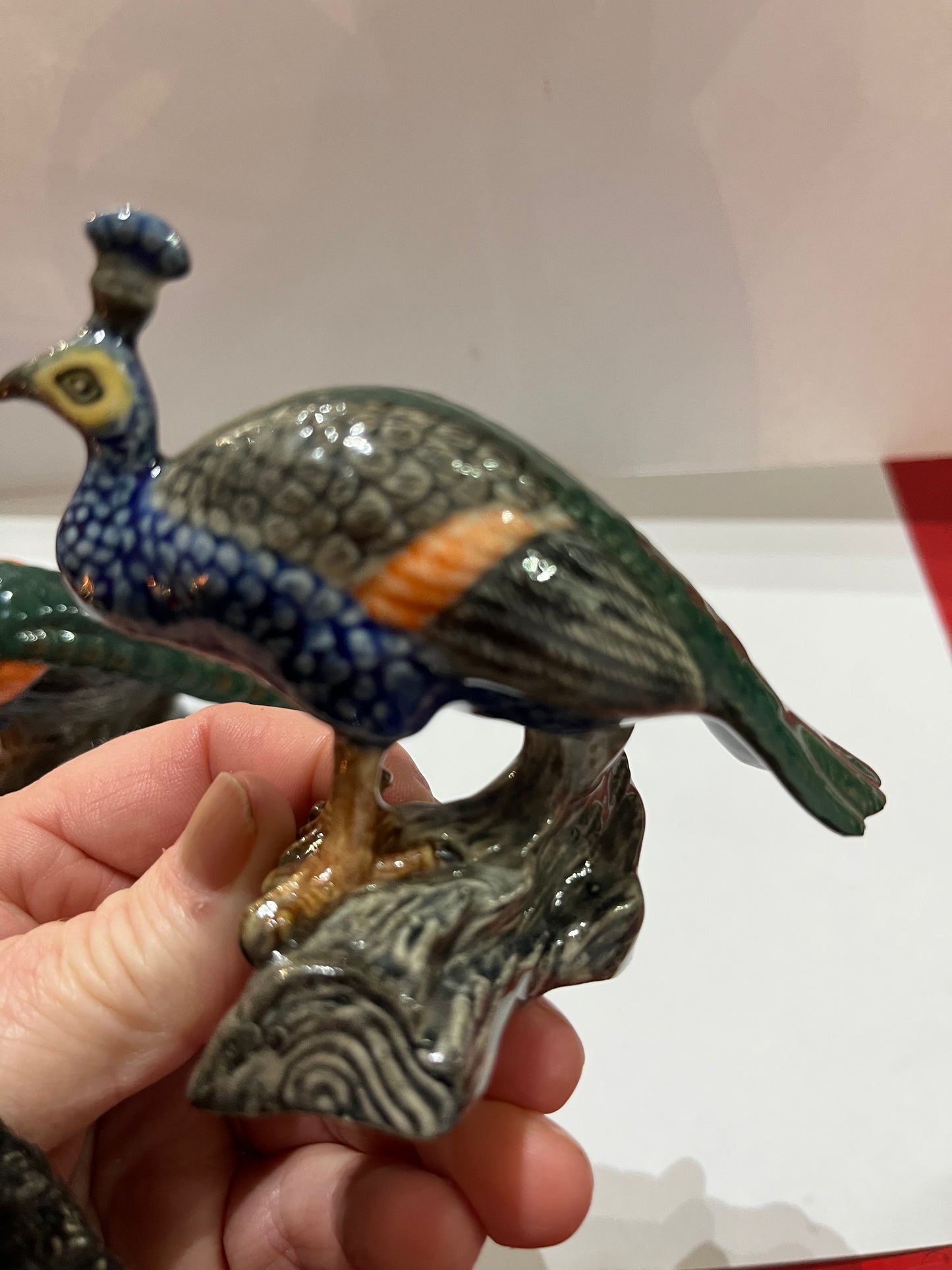 Peacock Porcelain Figurines Set of 2