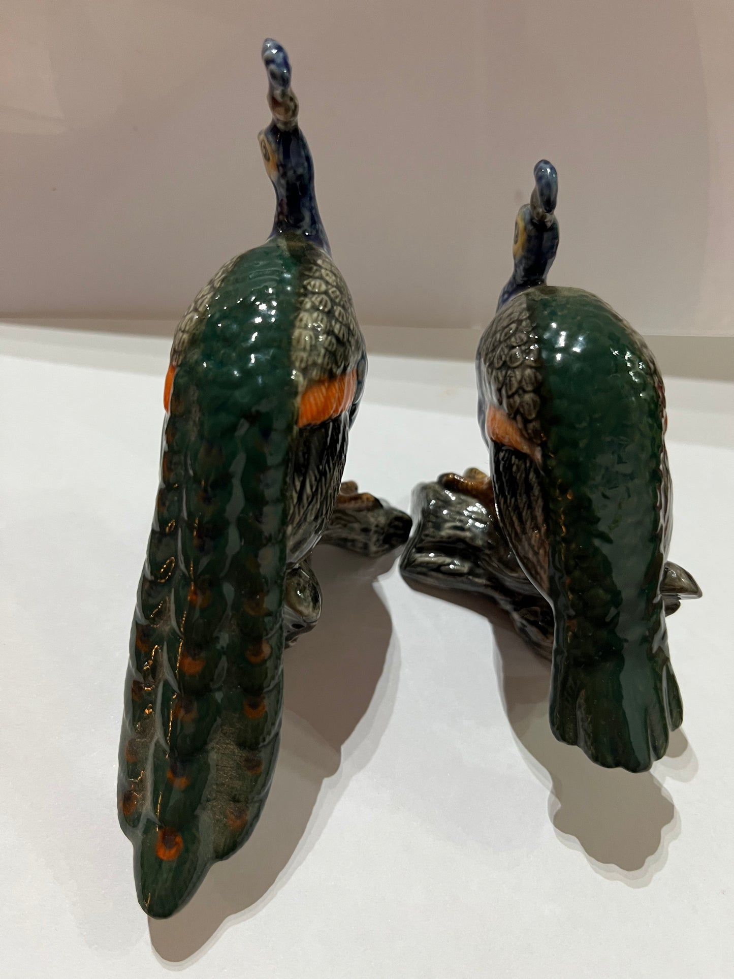 Peacock Porcelain Figurines Set of 2