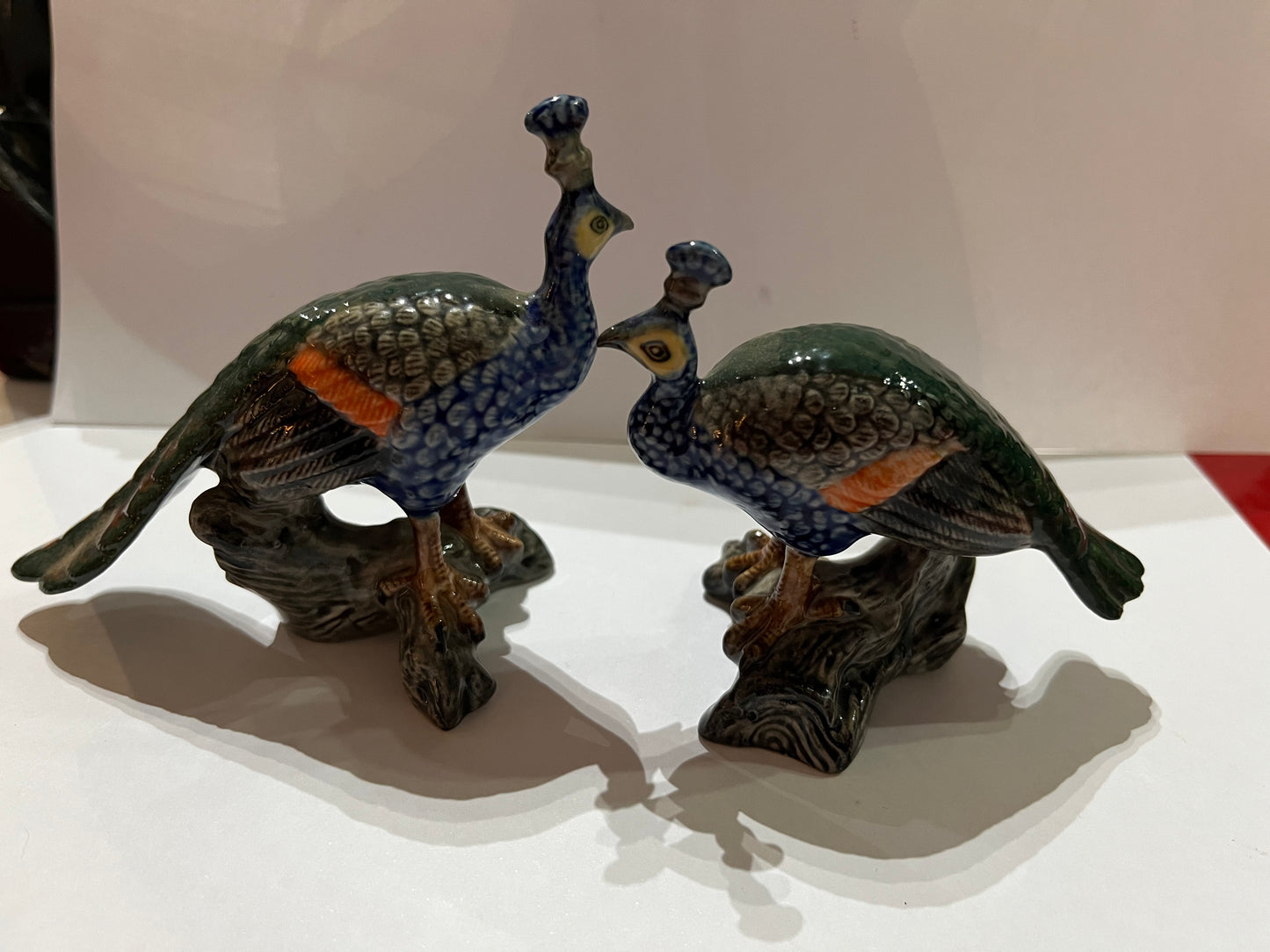 Peacock Porcelain Figurines Set of 2