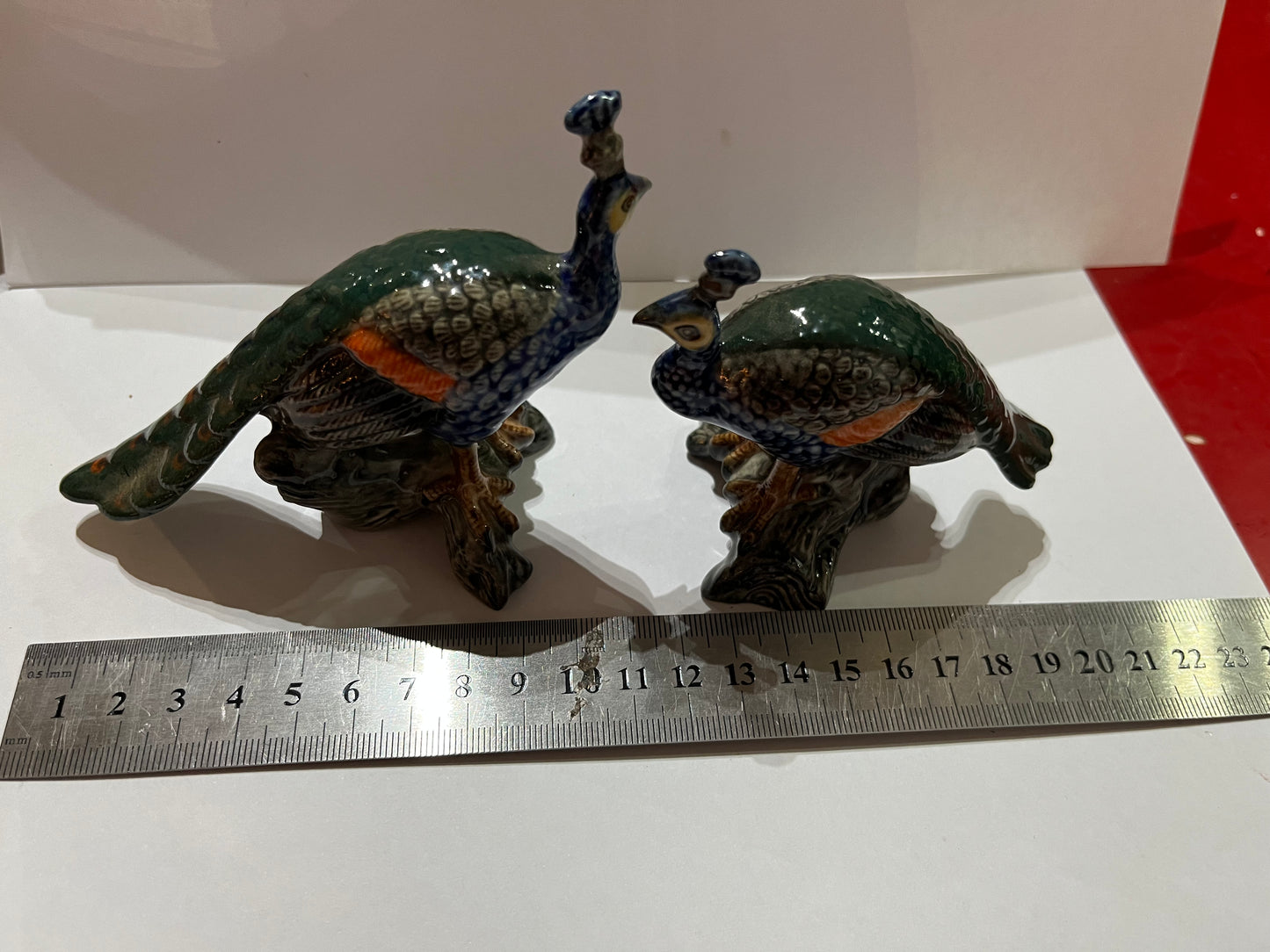 Peacock Porcelain Figurines Set of 2