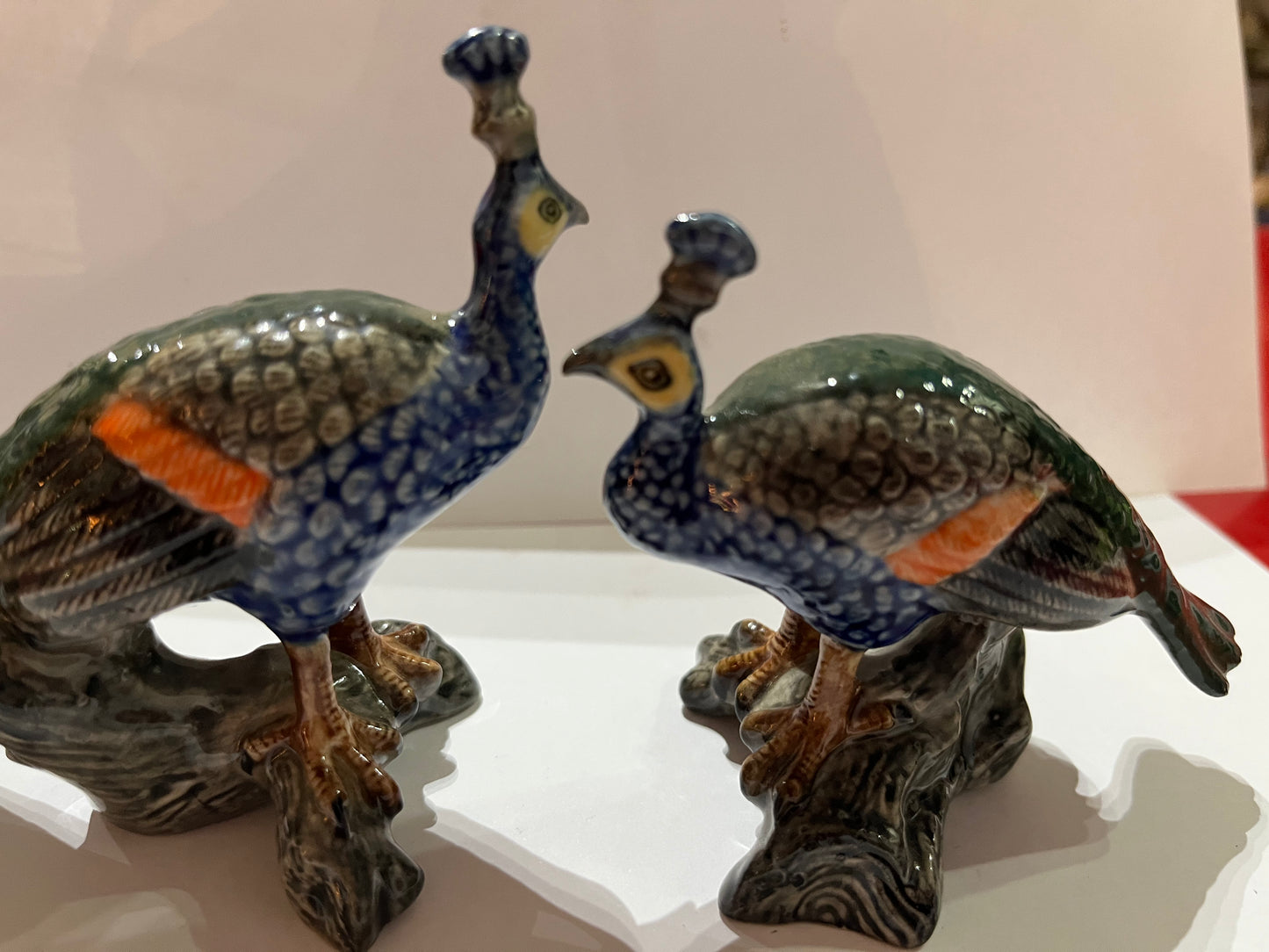 Peacock Porcelain Figurines Set of 2