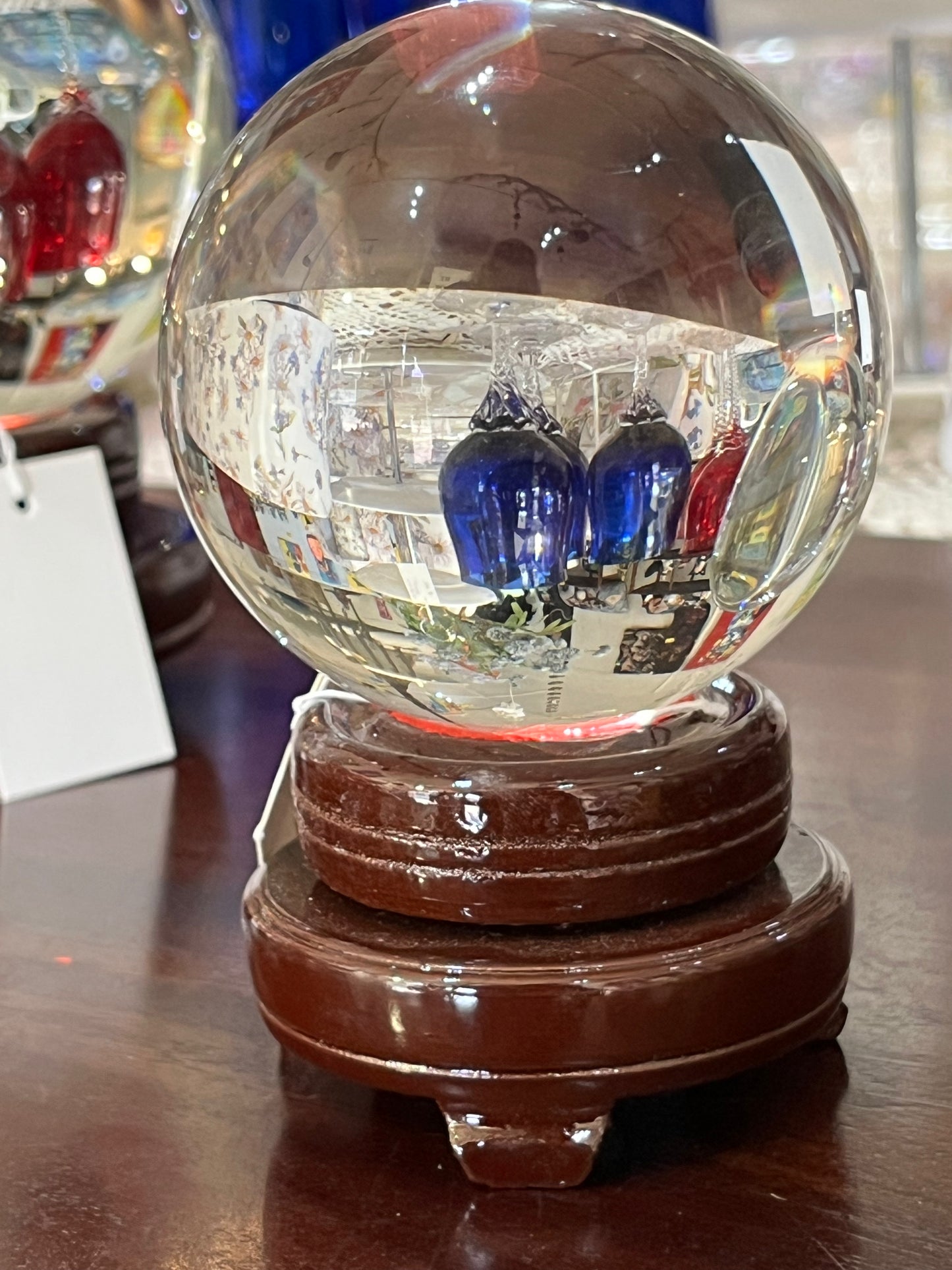 Huge Glass Crystal Ball with Wooden Stand- 150mm