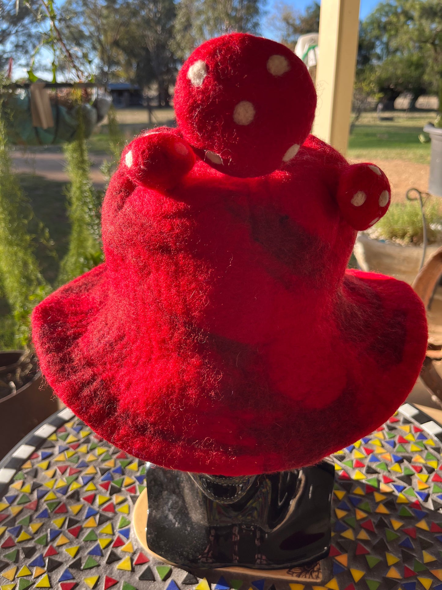 Red Mushroom Felted Hat
