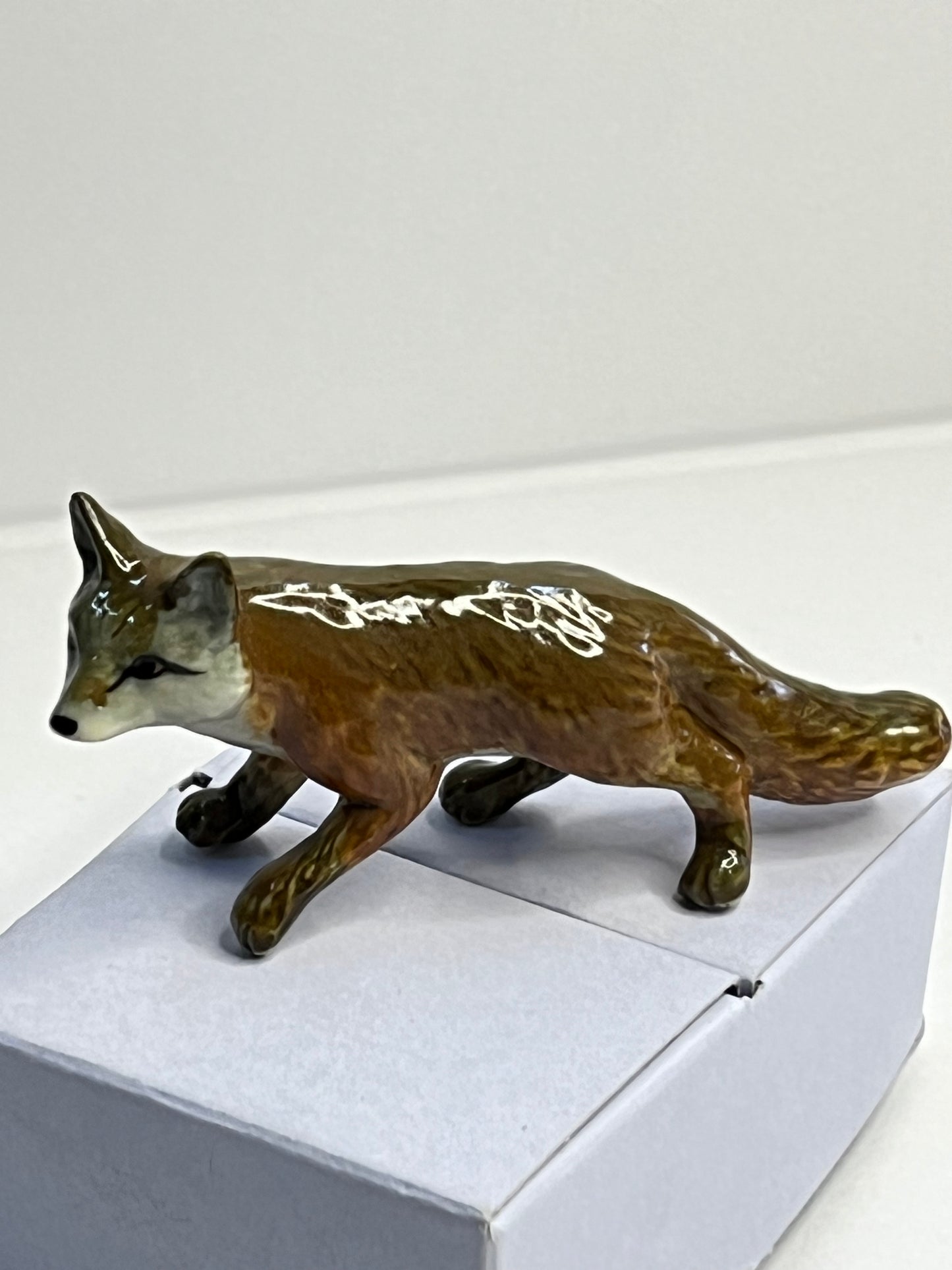 Miniature Porcelain Red Fox Standing Figurine