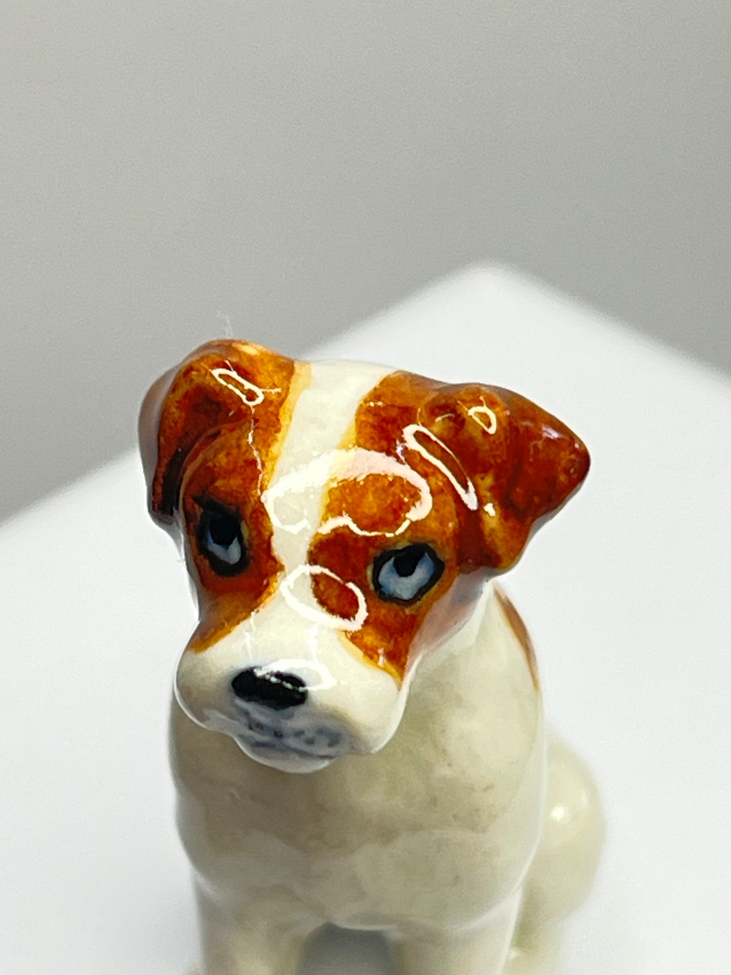 Miniature Porcelain Sitting Jack Russell Figurine
