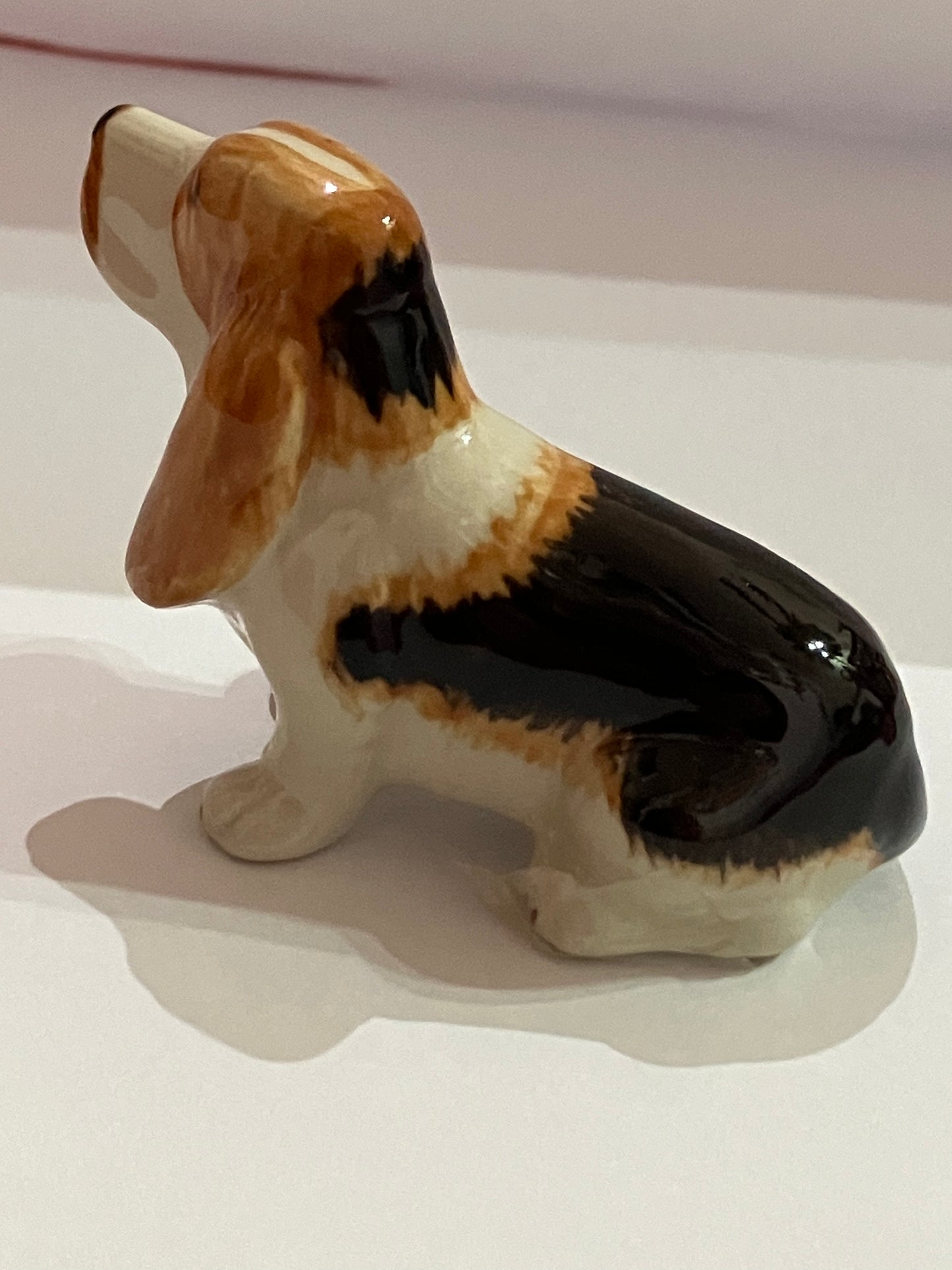 Miniature Porcelain Bassit Hound Dog Figurine