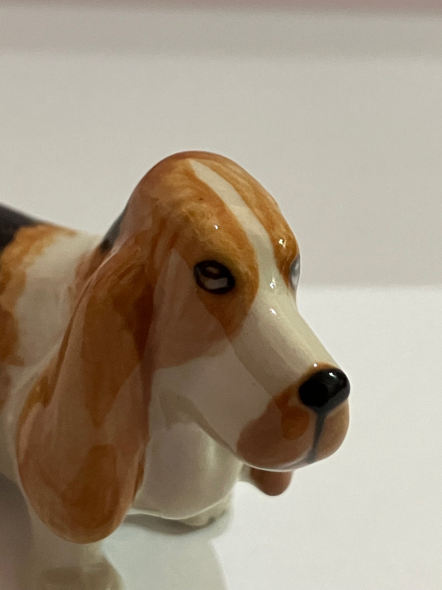 Miniature Porcelain Bassit Hound Dog Figurine