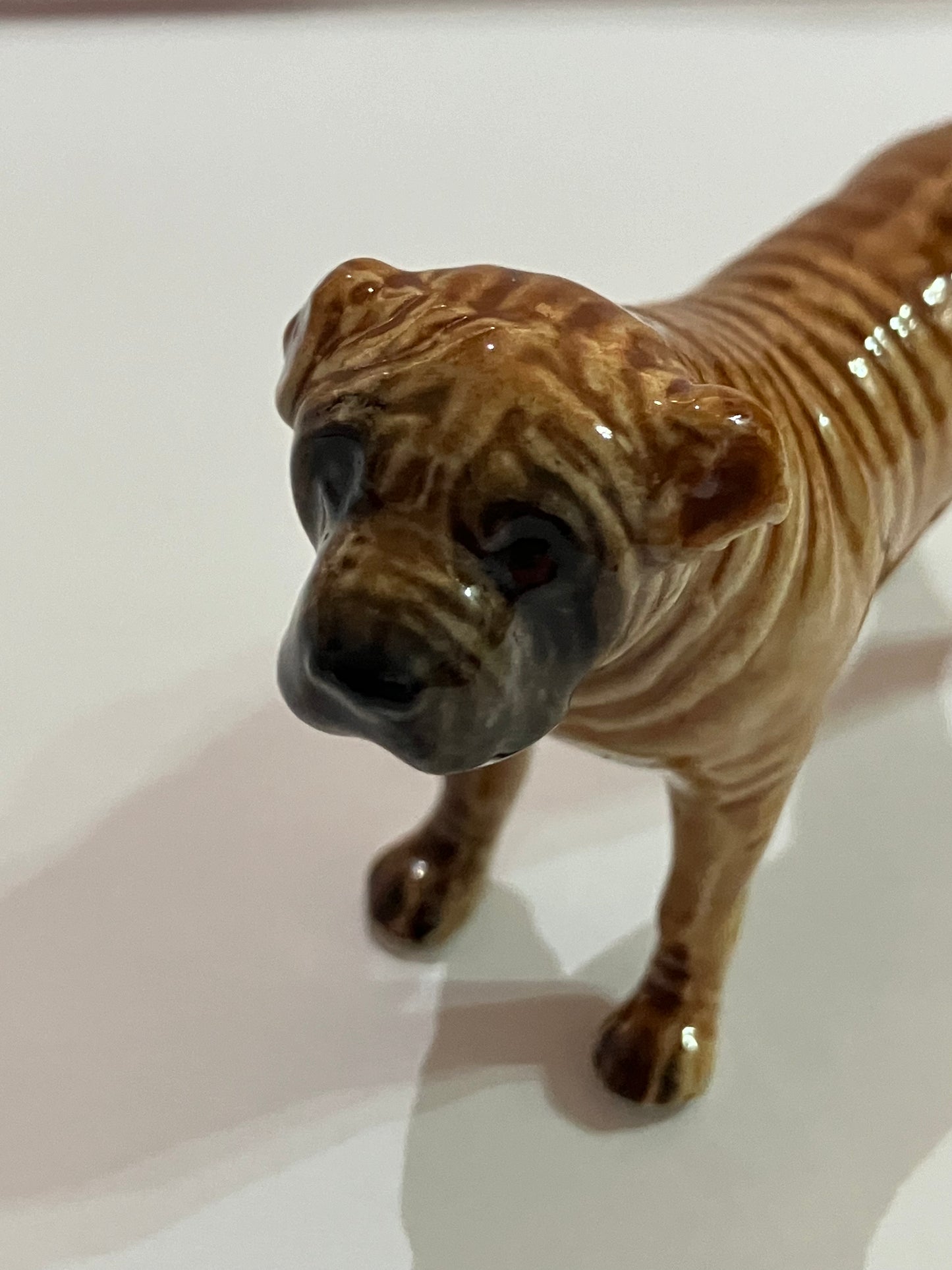 Miniature Porcelain Sitting Shar Pai Dog