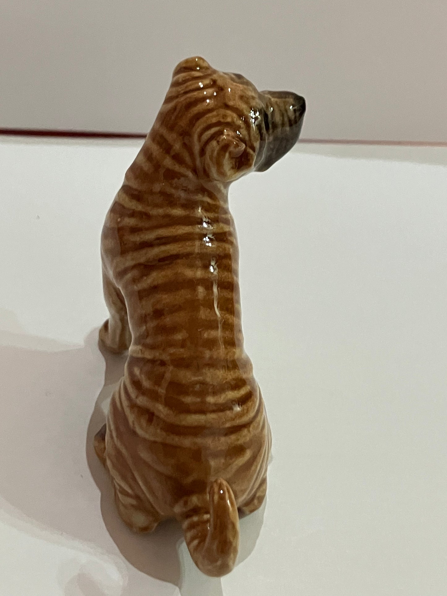 Miniature Porcelain Sitting Shar Pai Dog