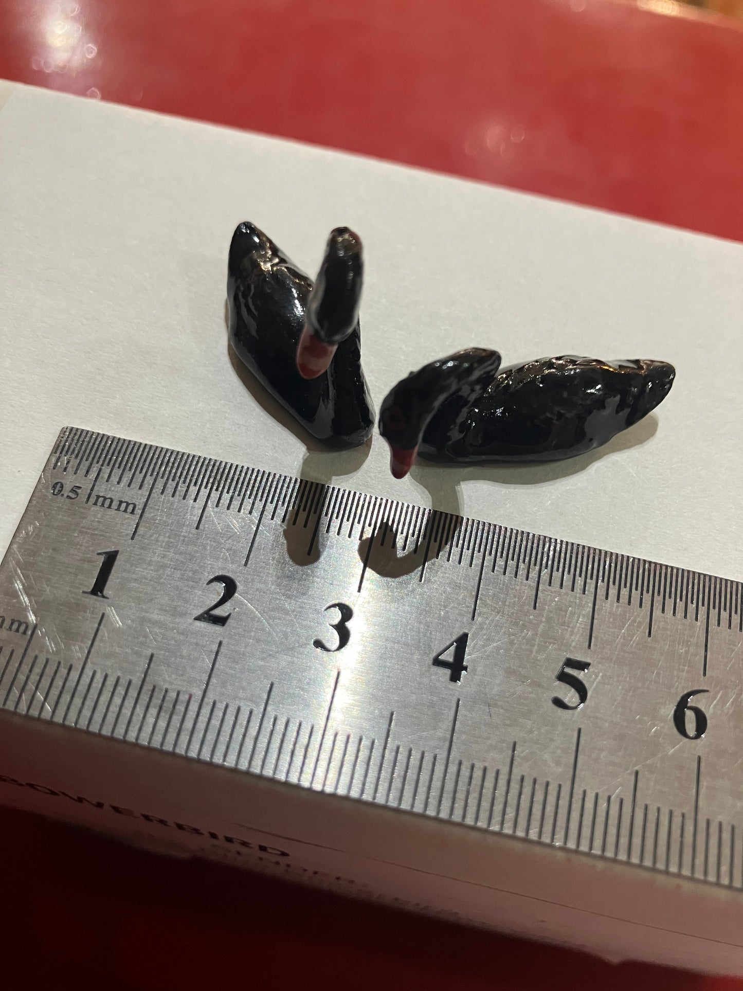 Miniature Porcelain Black Swans (mini)