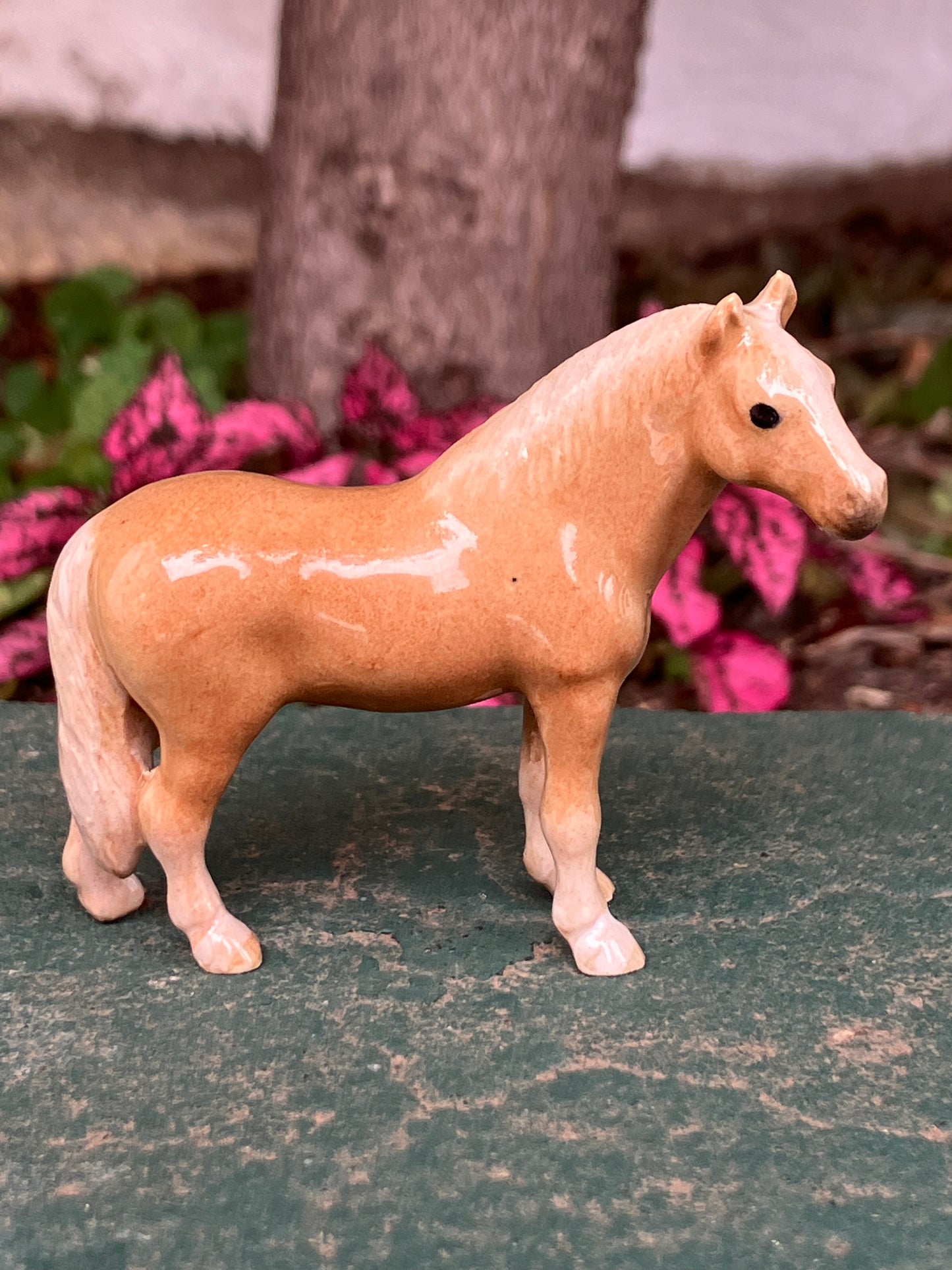 Miniature Porcelain Welsh Mountain Ponies Palomino Horse