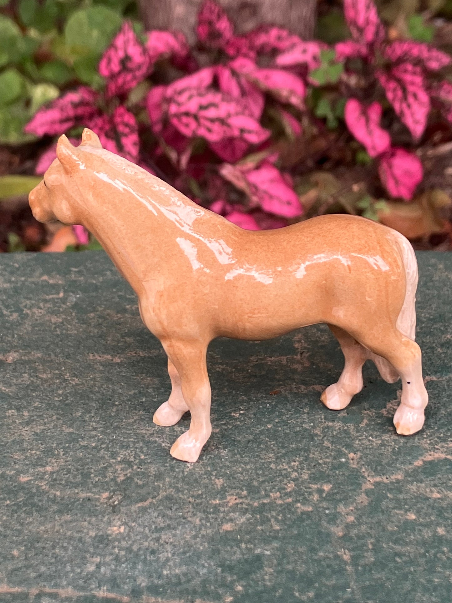Miniature Porcelain Welsh Mountain Ponies Palomino Horse