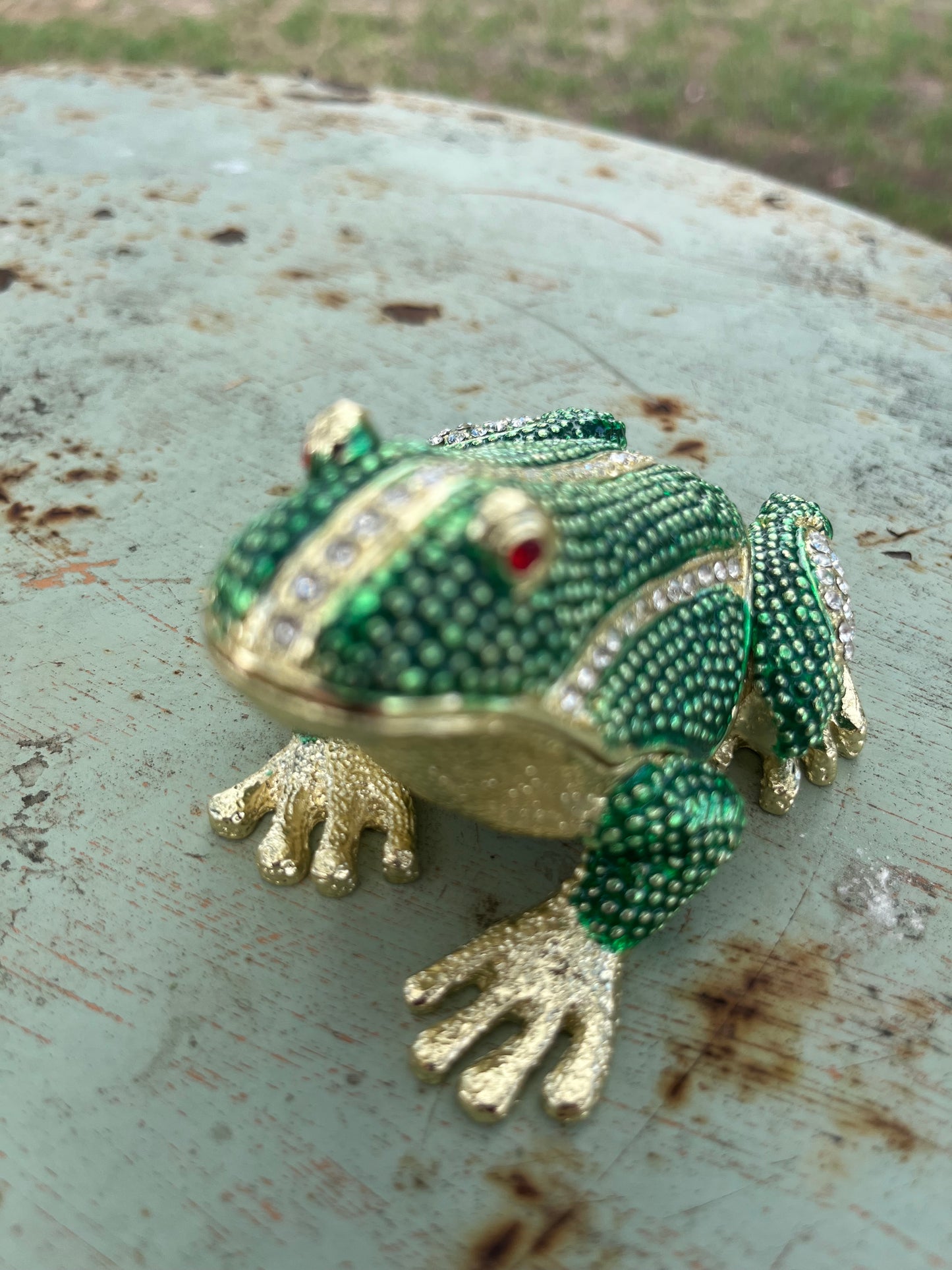Frog Embellished Trinket Box