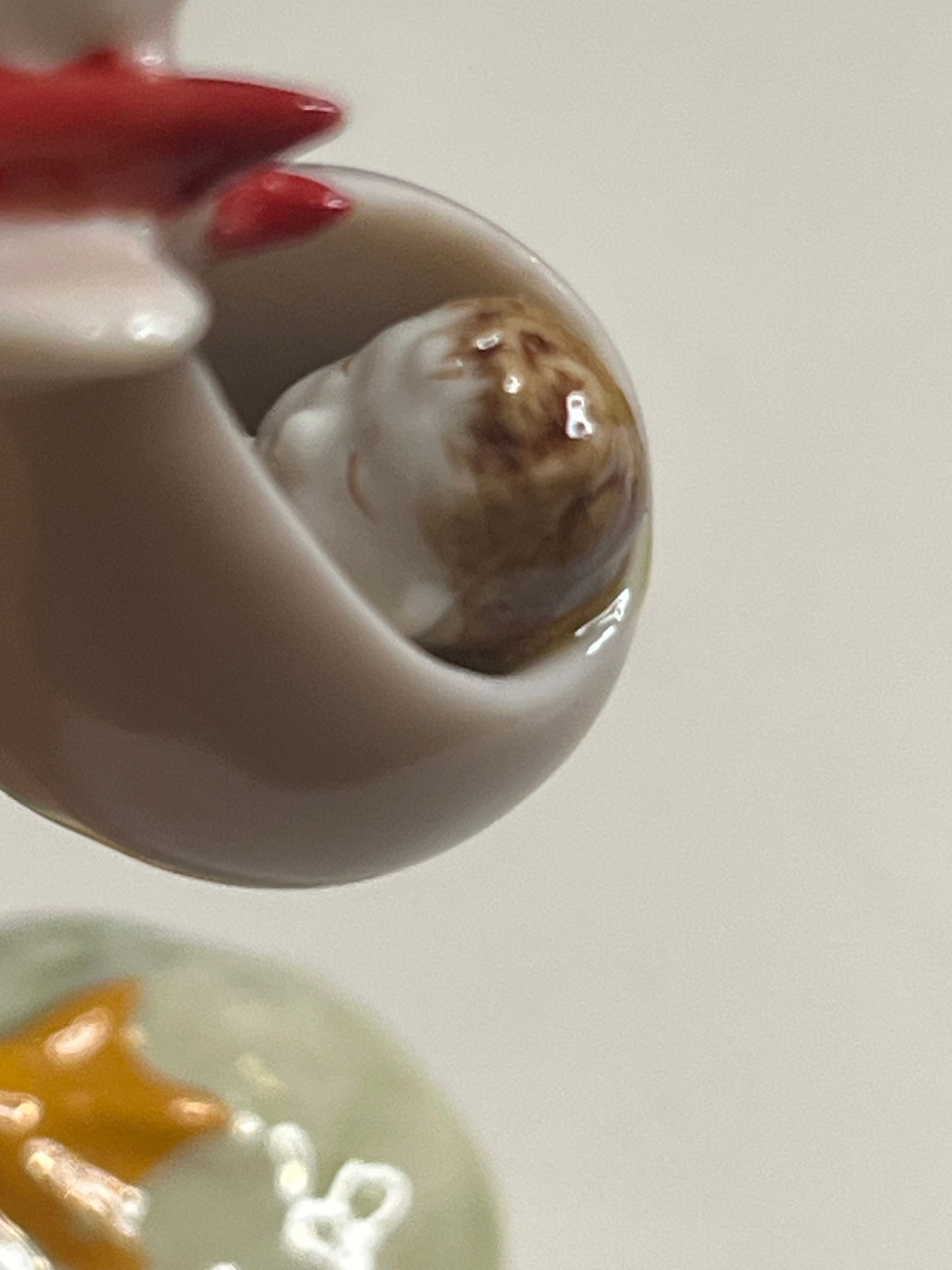 Miniature Hand Painted Porcelain Stork With Baby Girl