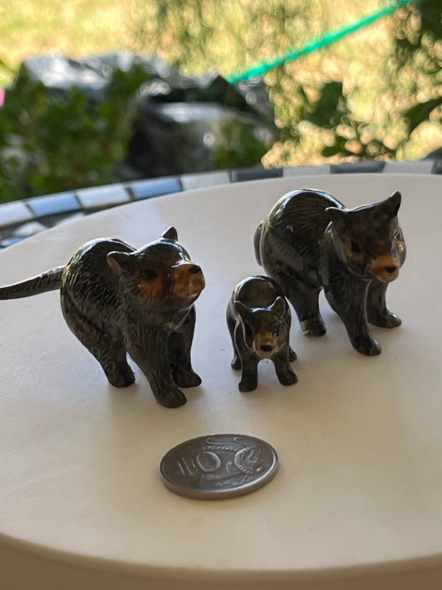 Miniature Porcelain Tasmanian Devils 3pcs