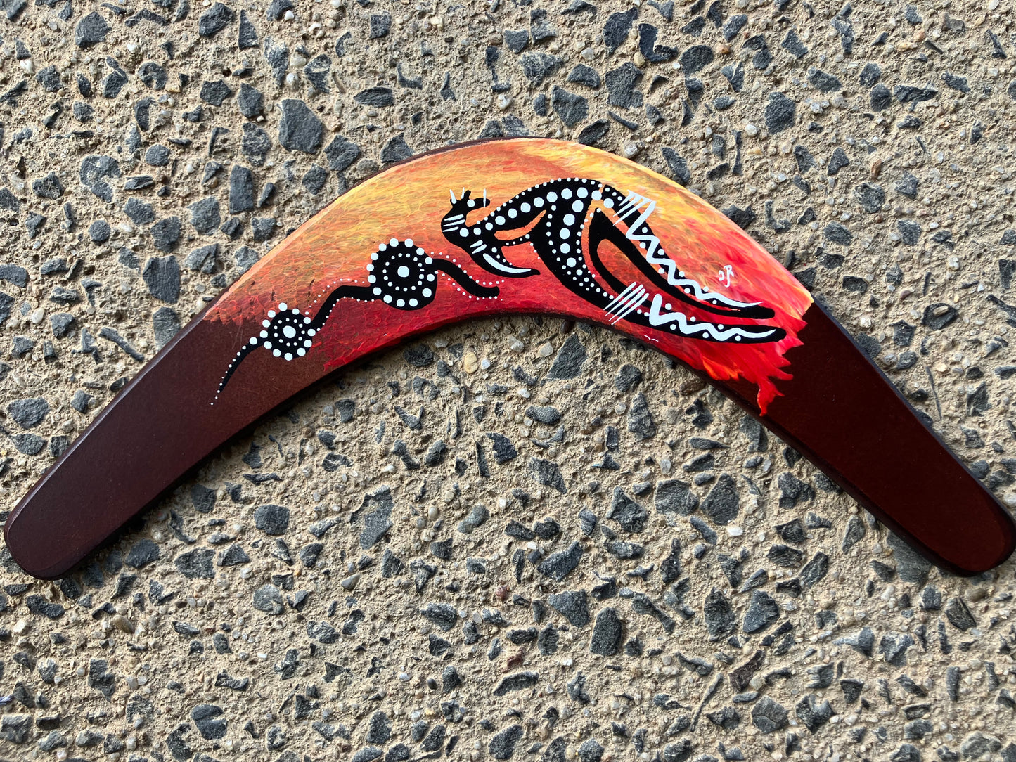 Indigenous Art by Artist Daniel Roberts Boomerang 16A 40cm