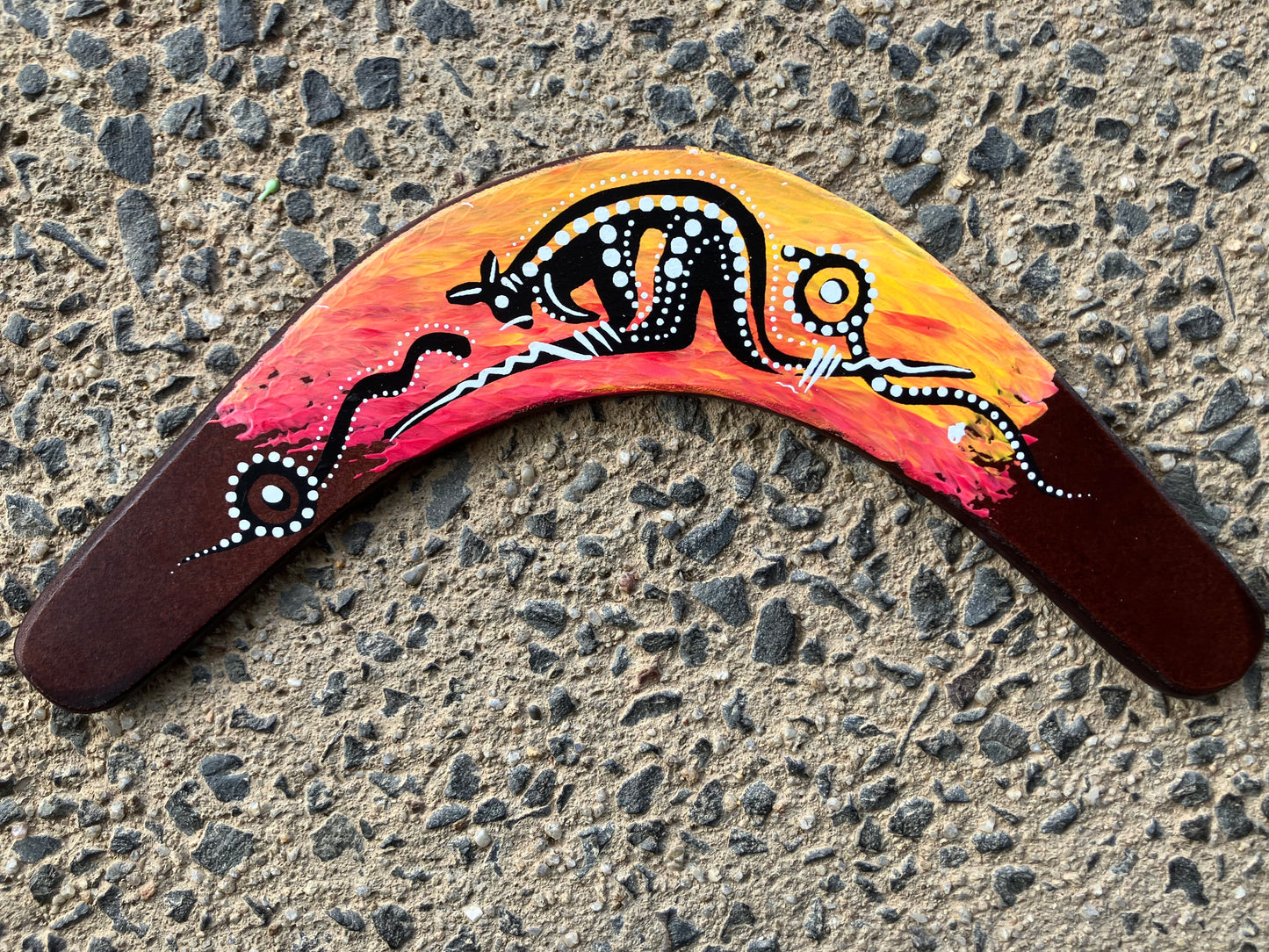 Indigenous Art by Artist Daniel Roberts Boomerang 14A 35cm