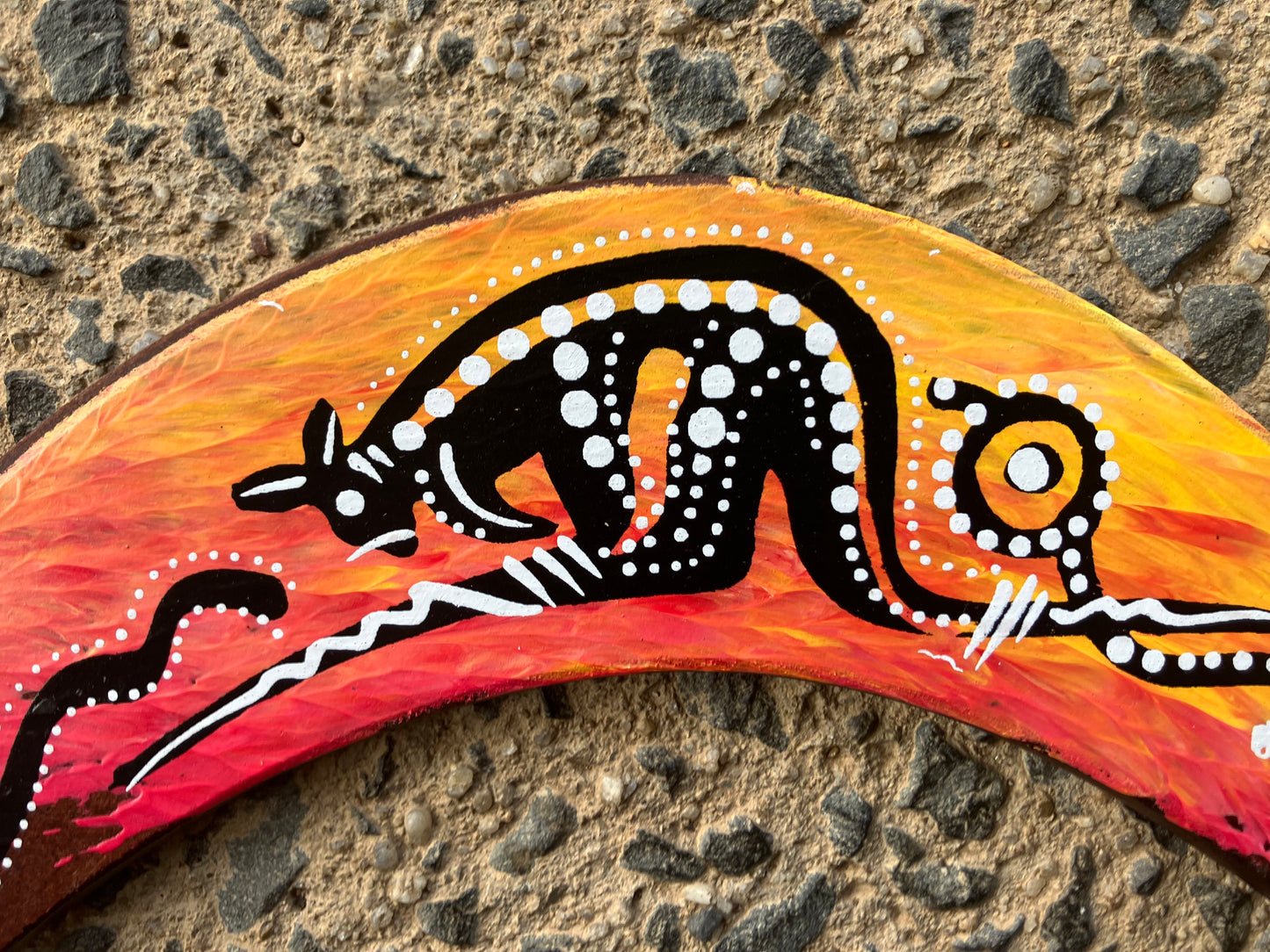 Indigenous Art by Artist Daniel Roberts Boomerang 14A 35cm