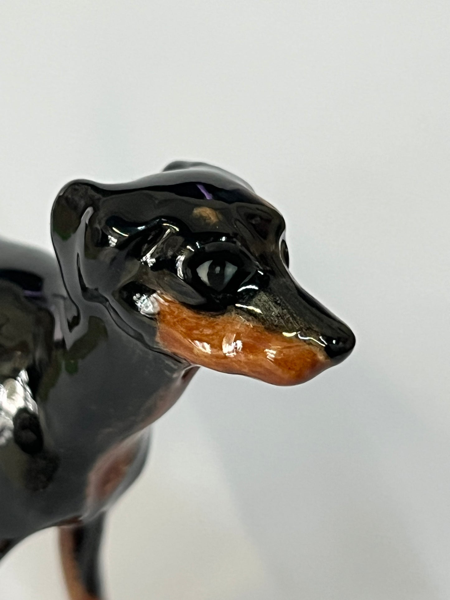 Miniature Porcelain Doberman Dog Figurine