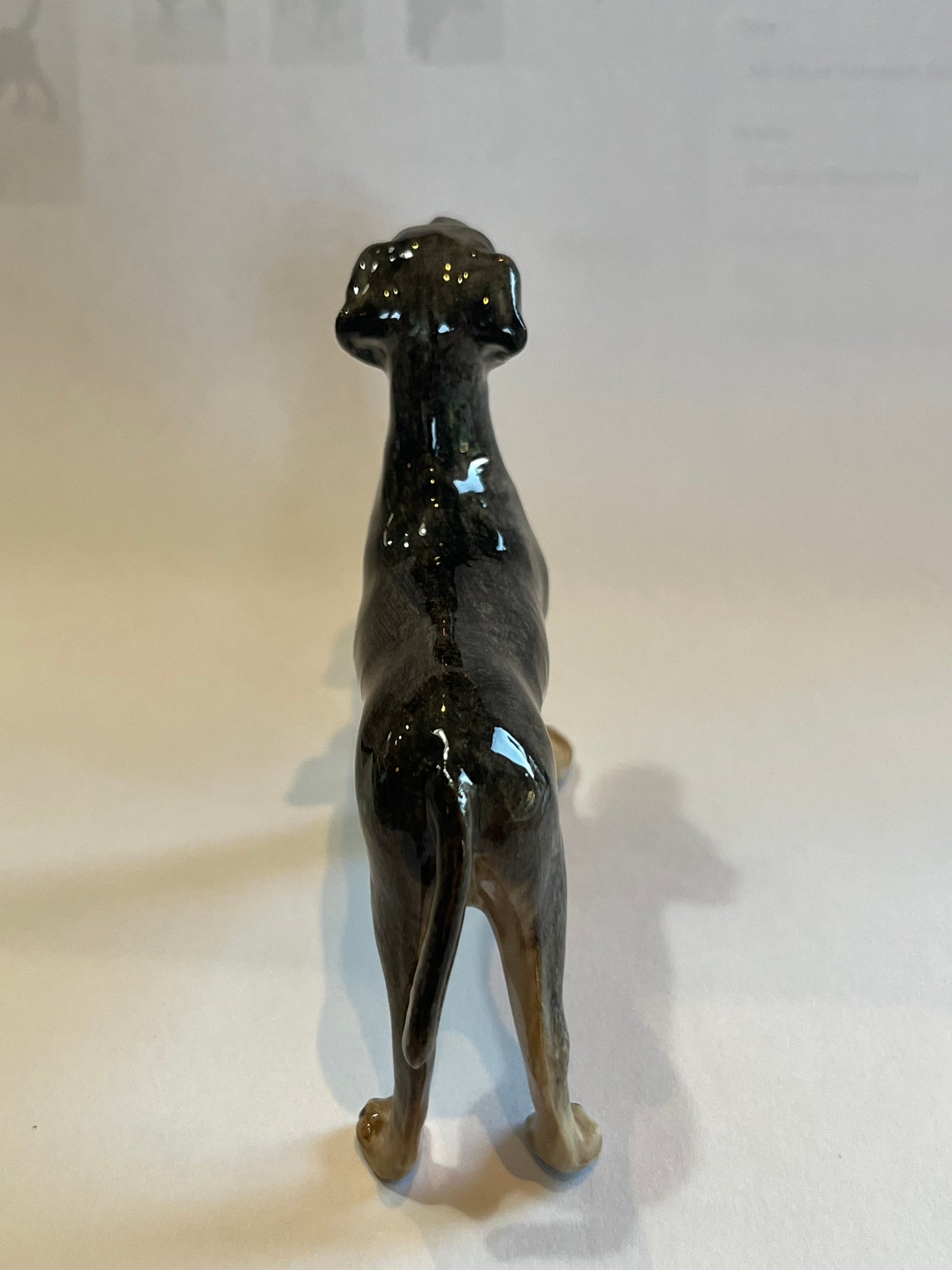 Miniature Porcelain Great Dane Dog Figurine Canis lupus familiaris
