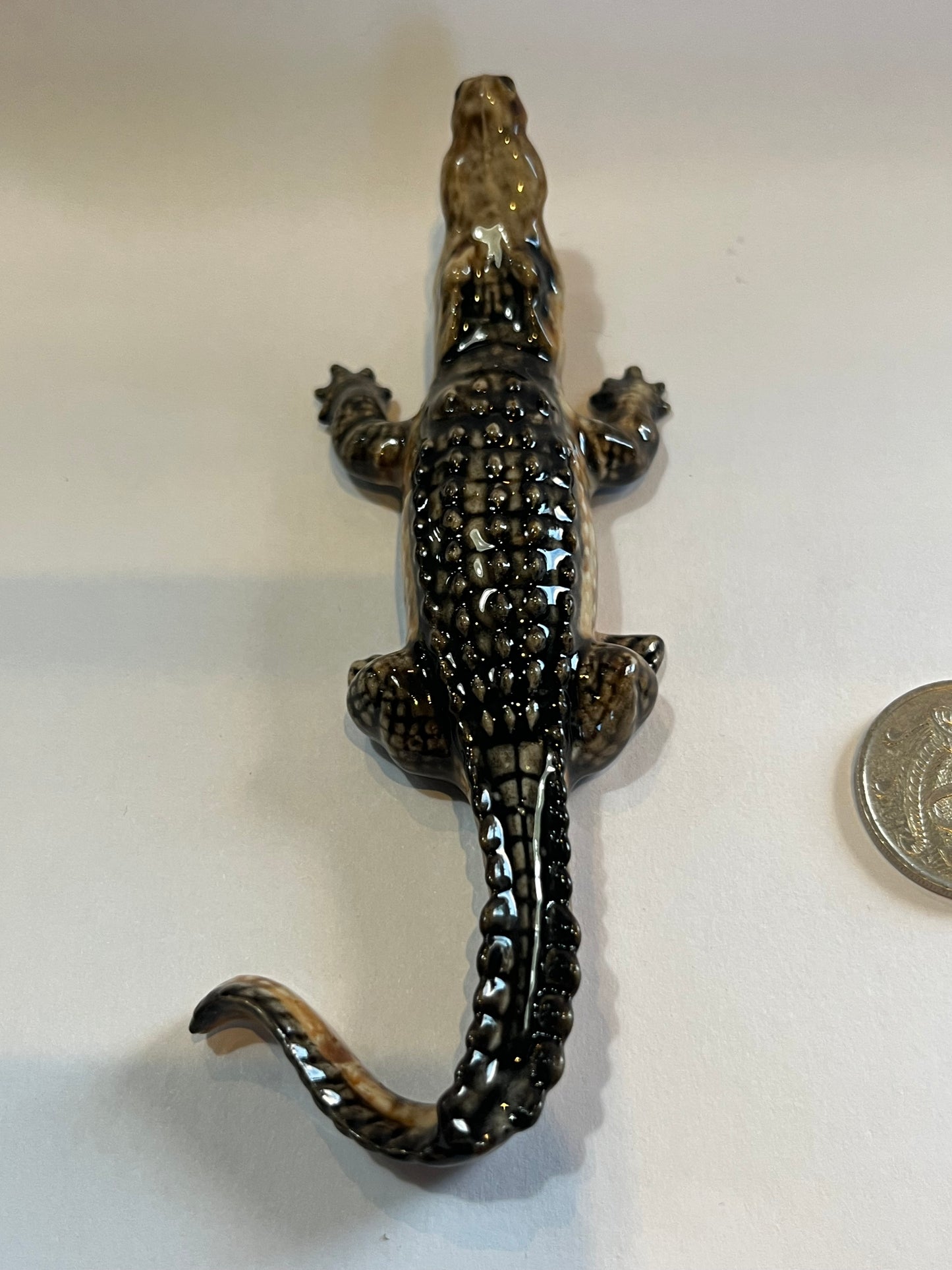 Miniature Porcelain Crocodile With Mouth Open