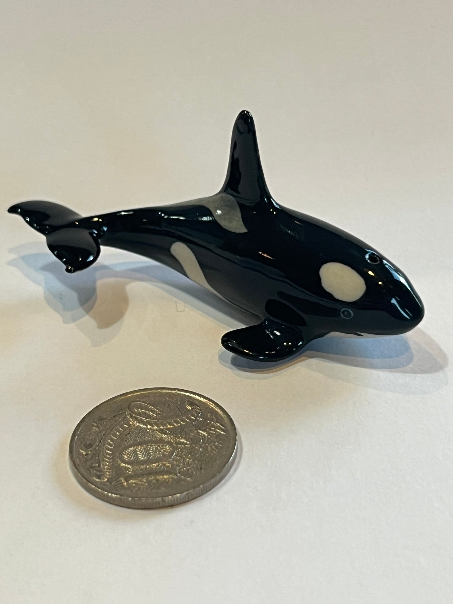 Miniature Porcelain Orca Killer Whale Figurine
