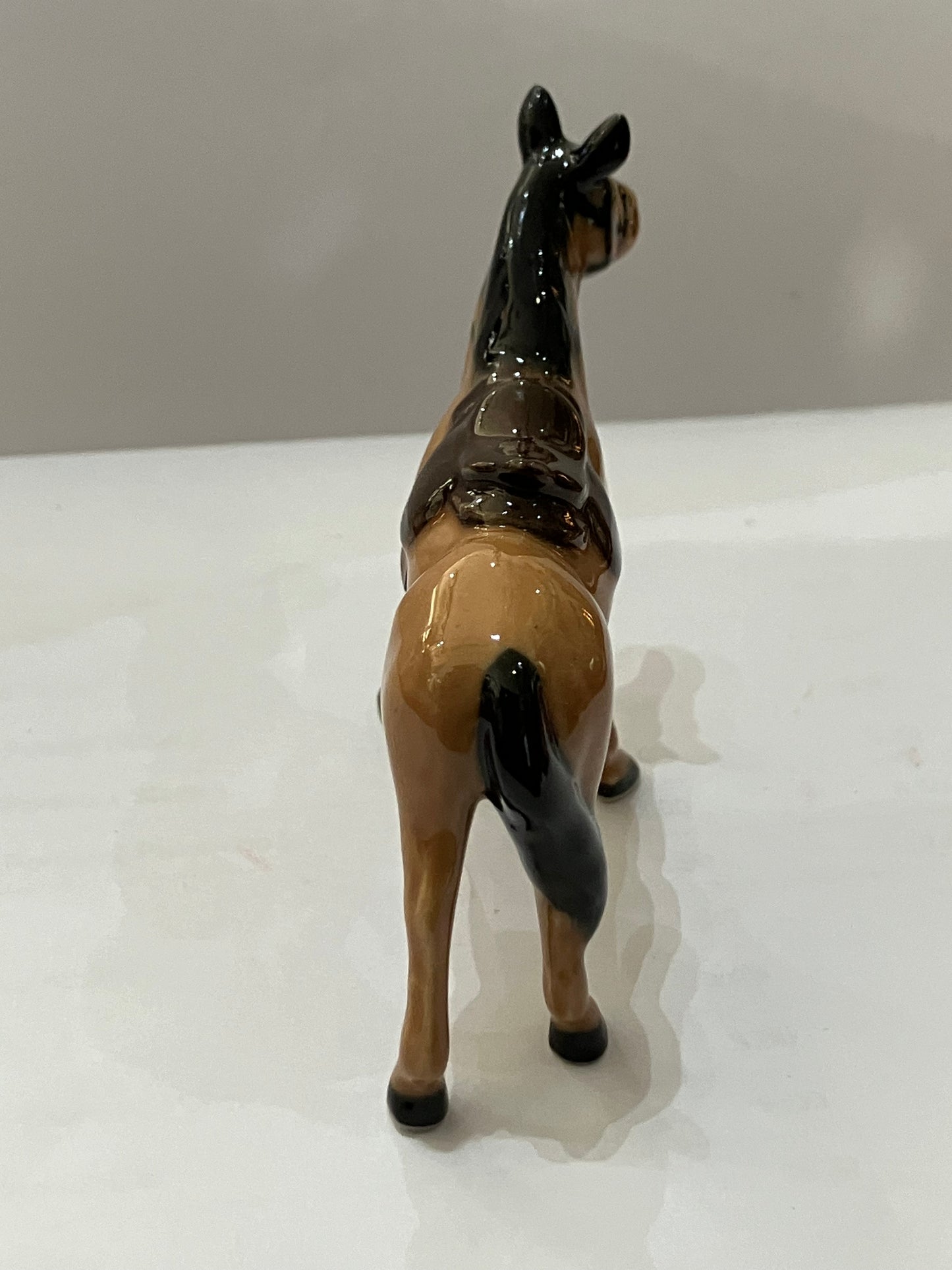 Brown Horse With Sadde Miniature Porcelain Figurines (1 Pcs)